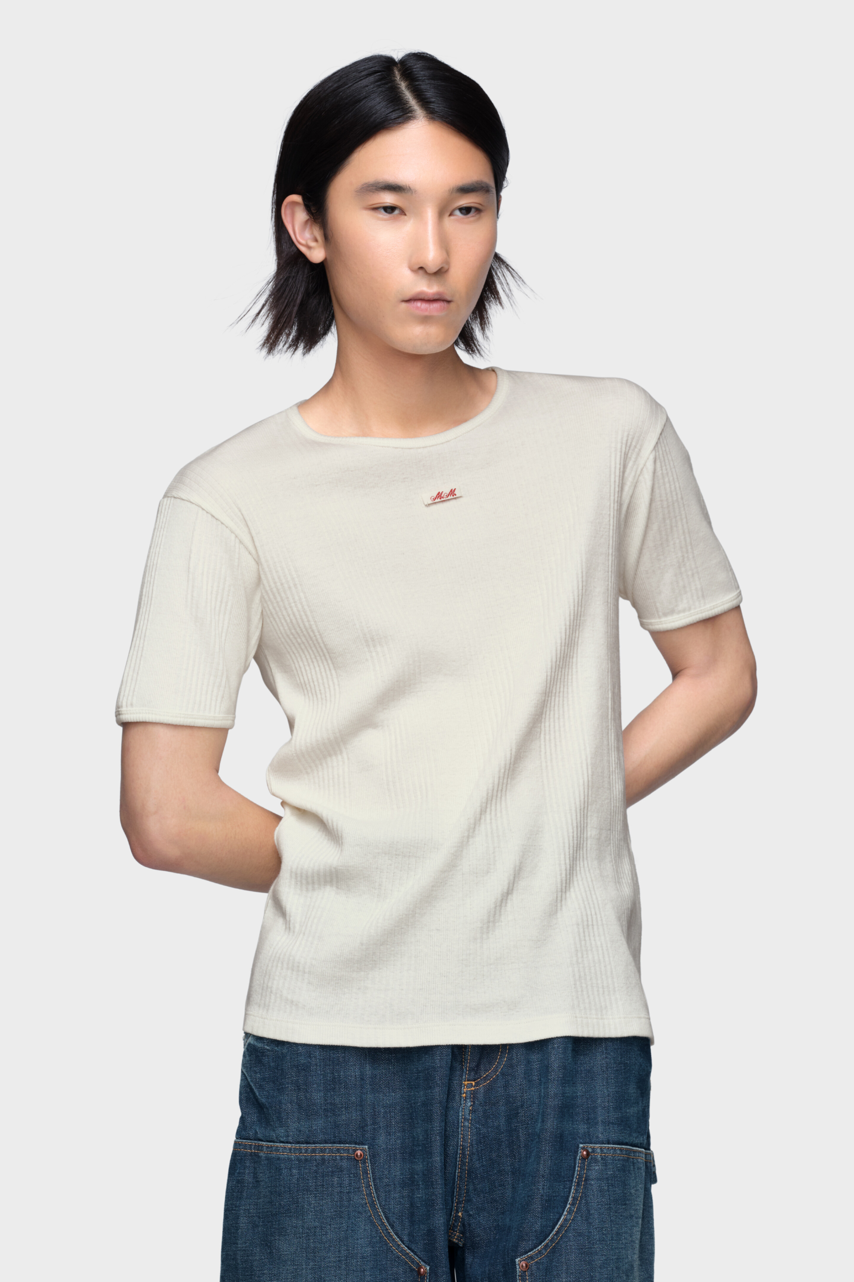Ribbed cotton t-shirt