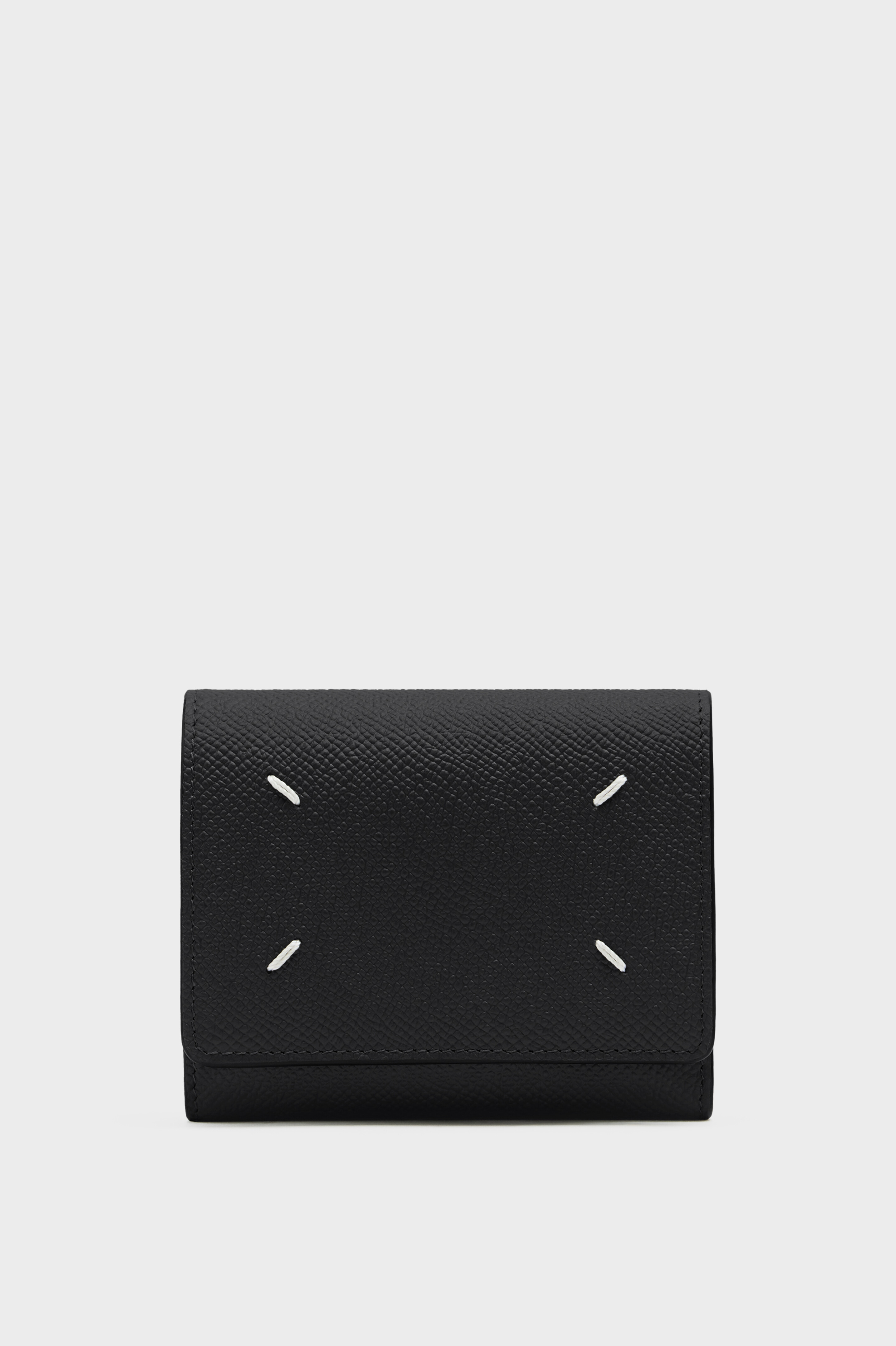 Black Leather Four Stitches Wallet | Maison Margiela