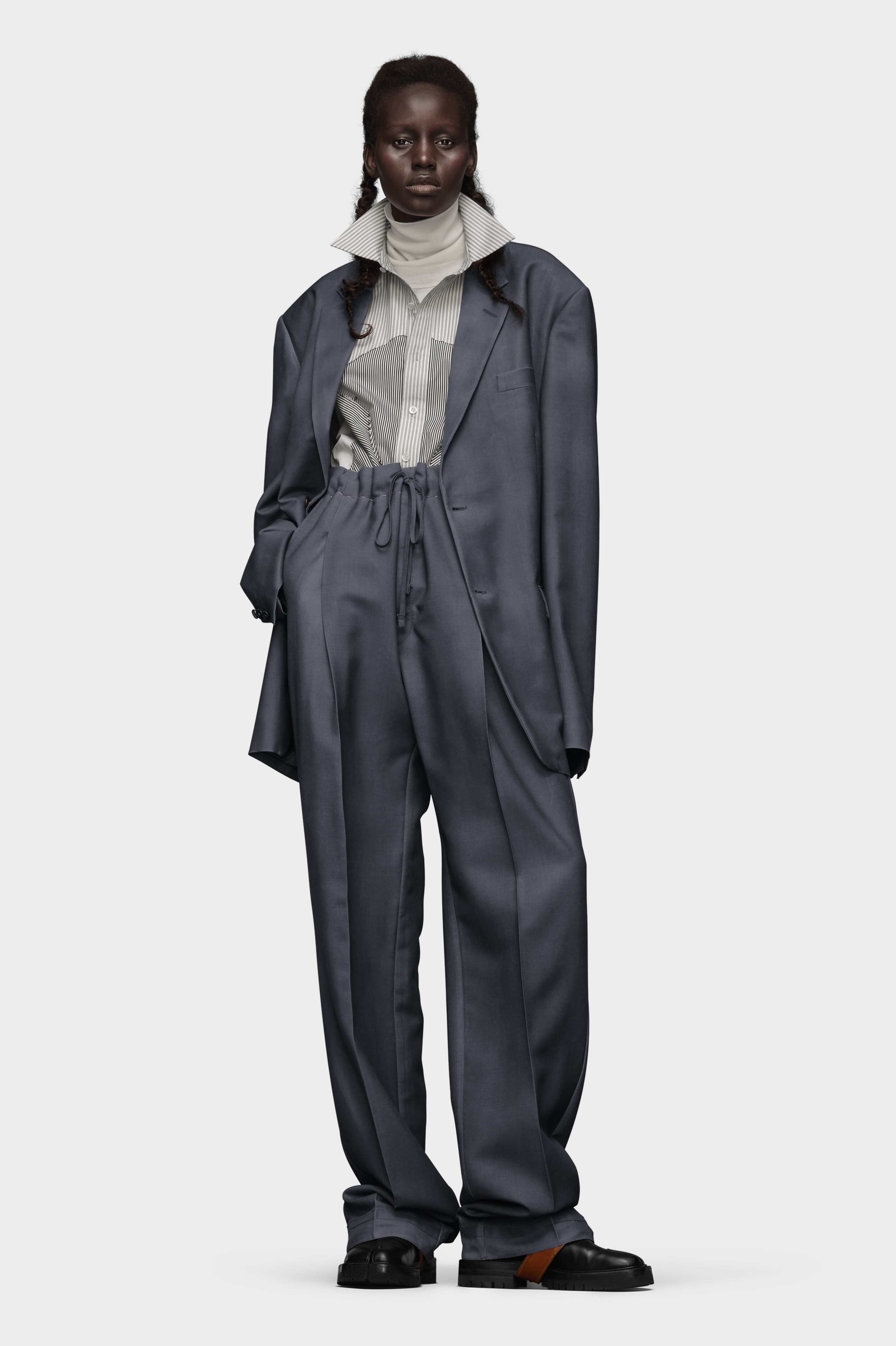 【定価38万】Maison Margiela グレー モヘアウール2Bジャケット モヘアウールスーツジャケット