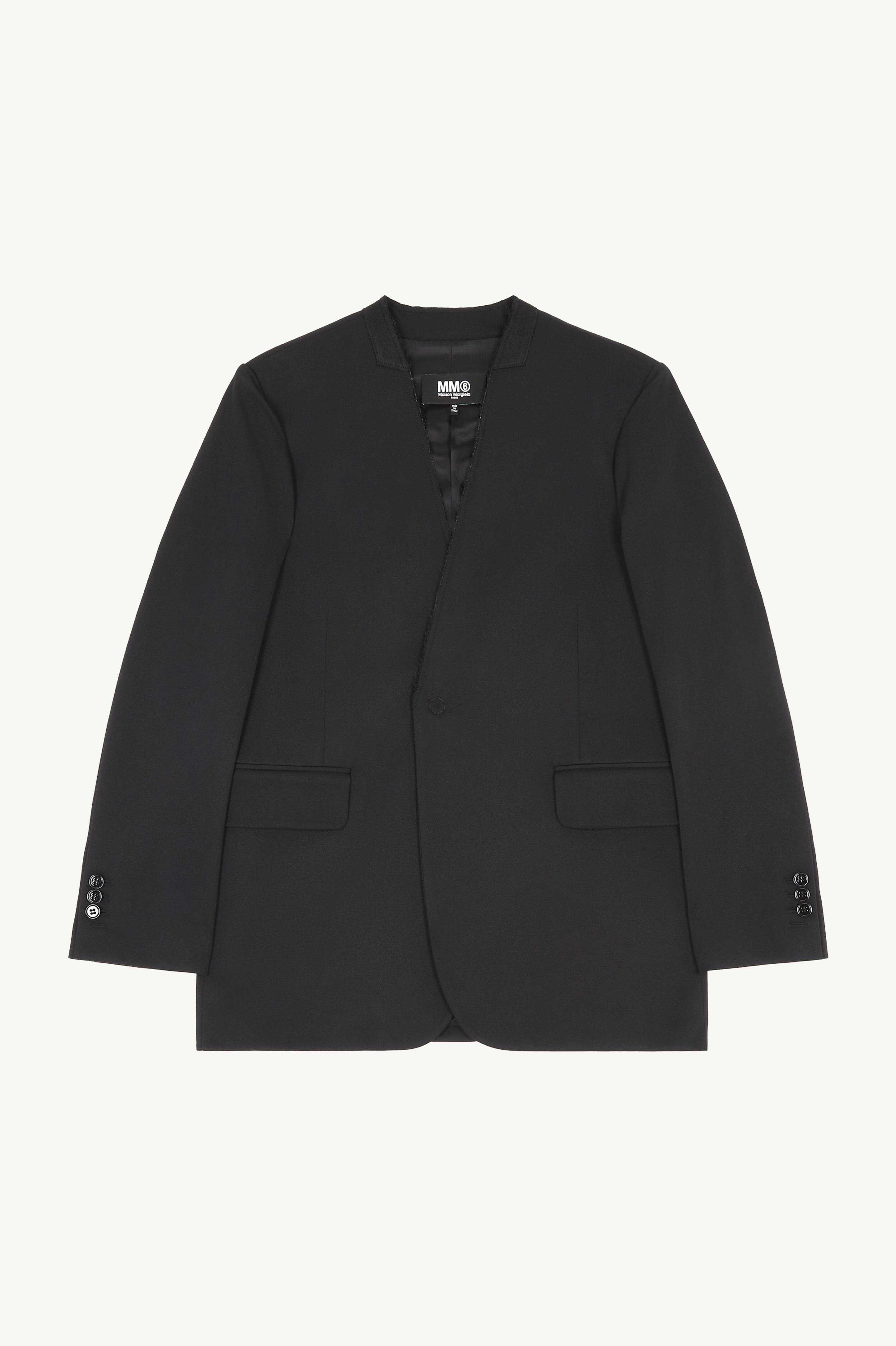 Black Women's Collarless Suit Jacket | MM6