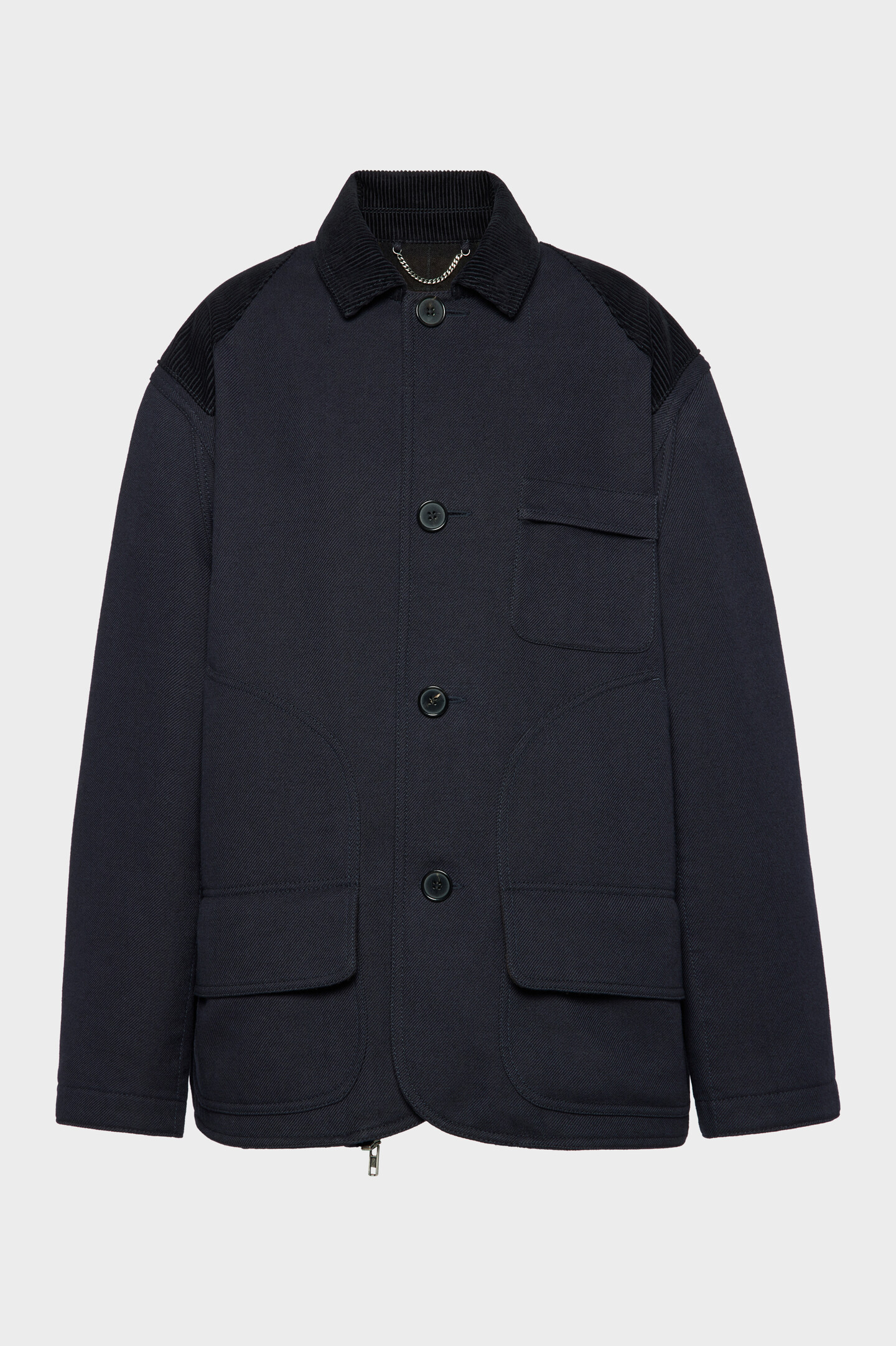 Women's Blue Wool & Cotton Reversible Coat | Maison Margiela