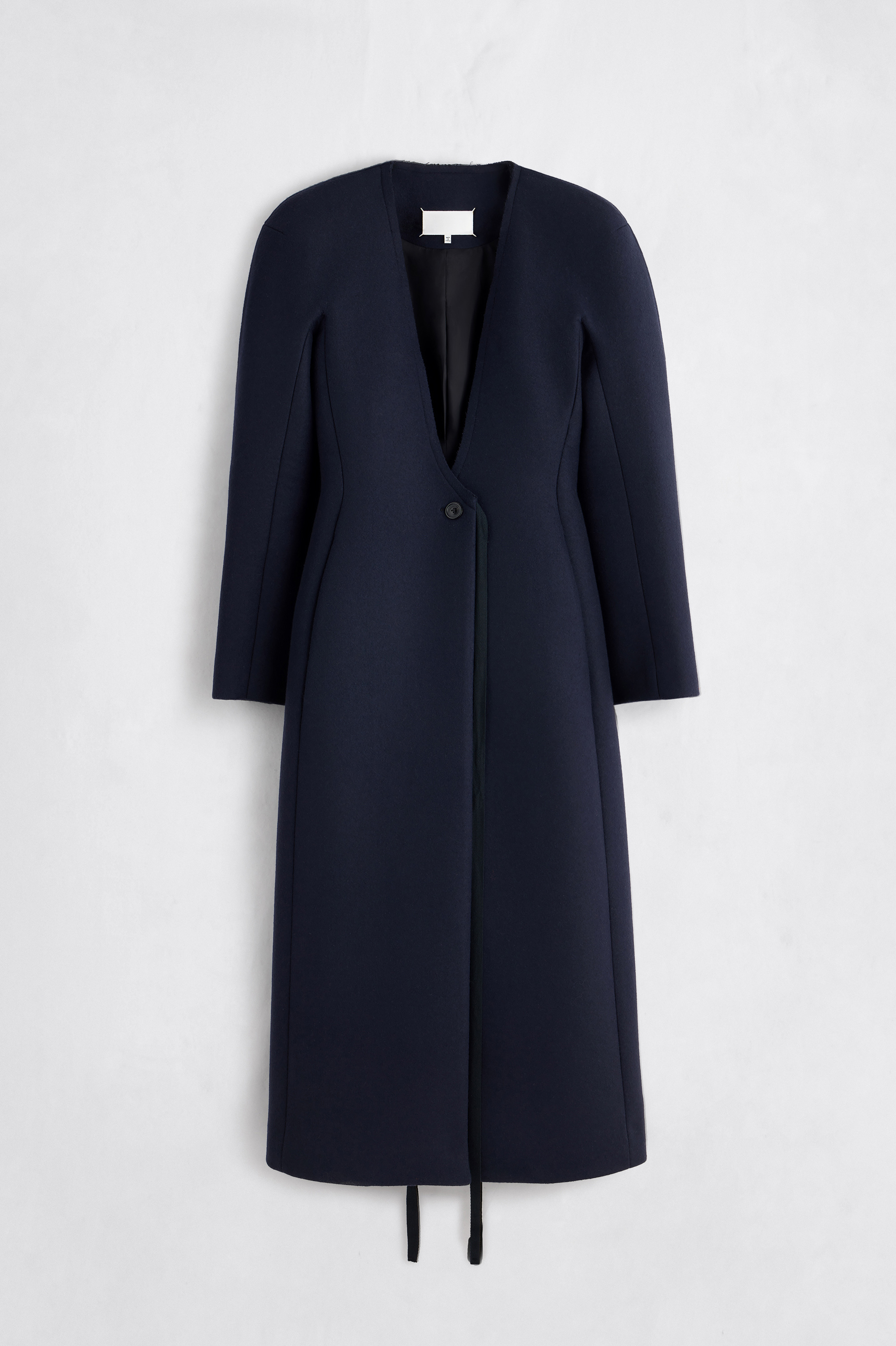 Maison Margiela/コート/44/ウール/ネイビー Navy Blue Collarless Virgin Wool Coat | Maison Margiela Official