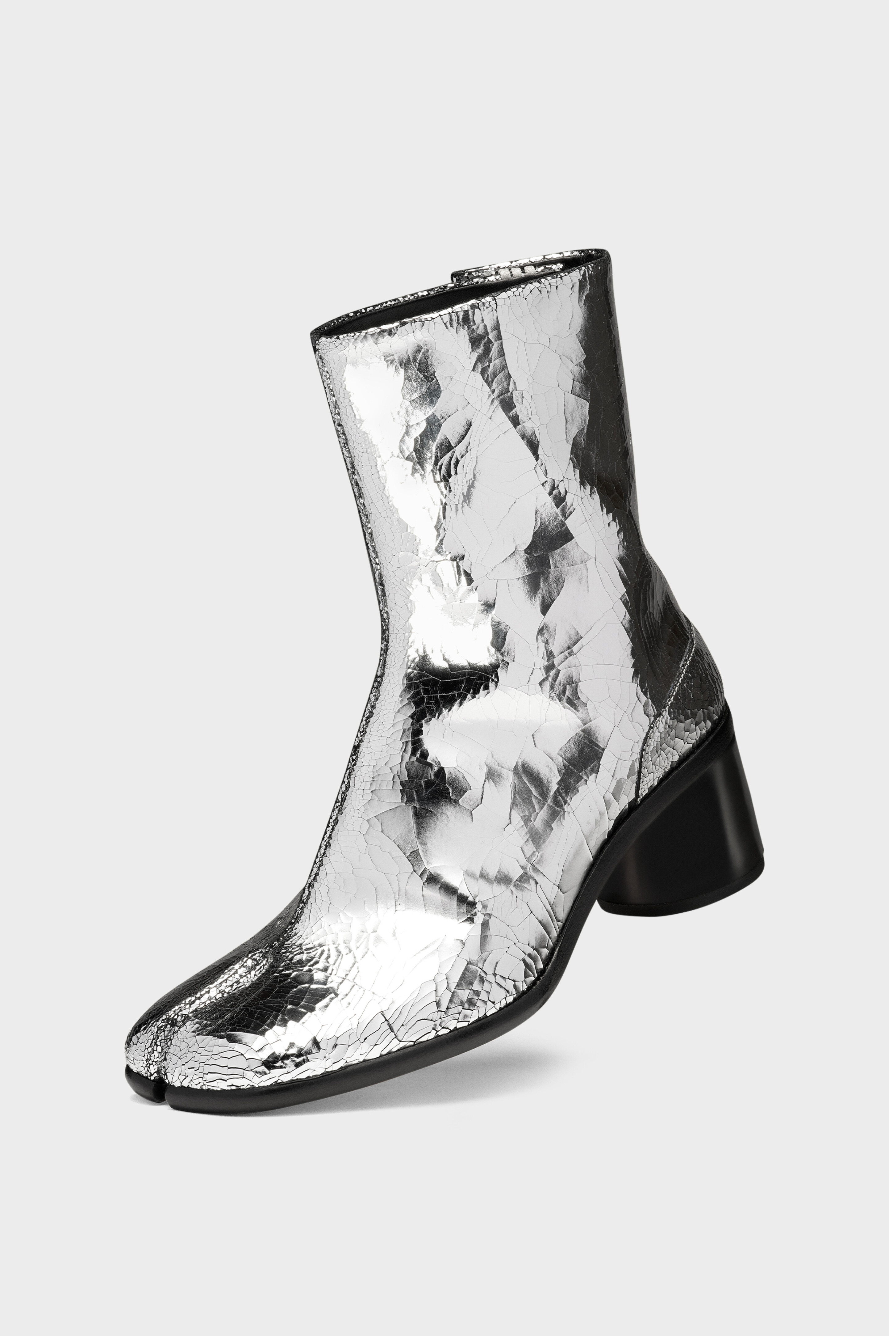 Maison Margiela マルジェラ　足袋ブーツ　ミラーブーツ　シルバー マルジェラ 足袋ブーツ ミラーブーツ シルバー Maison Margiela