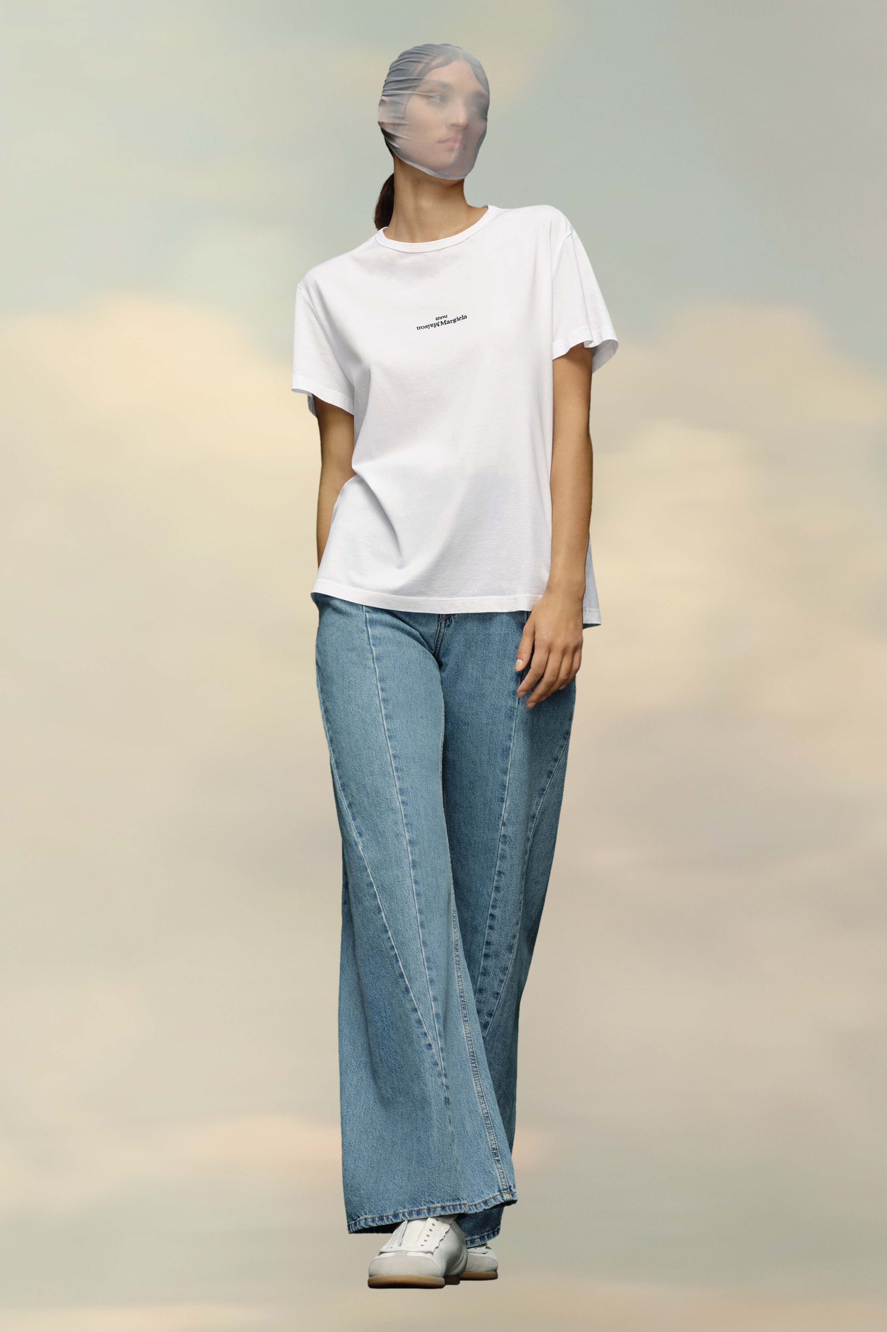 White Distorted Logo T-Shirt Regular Fit | Maison Margiela