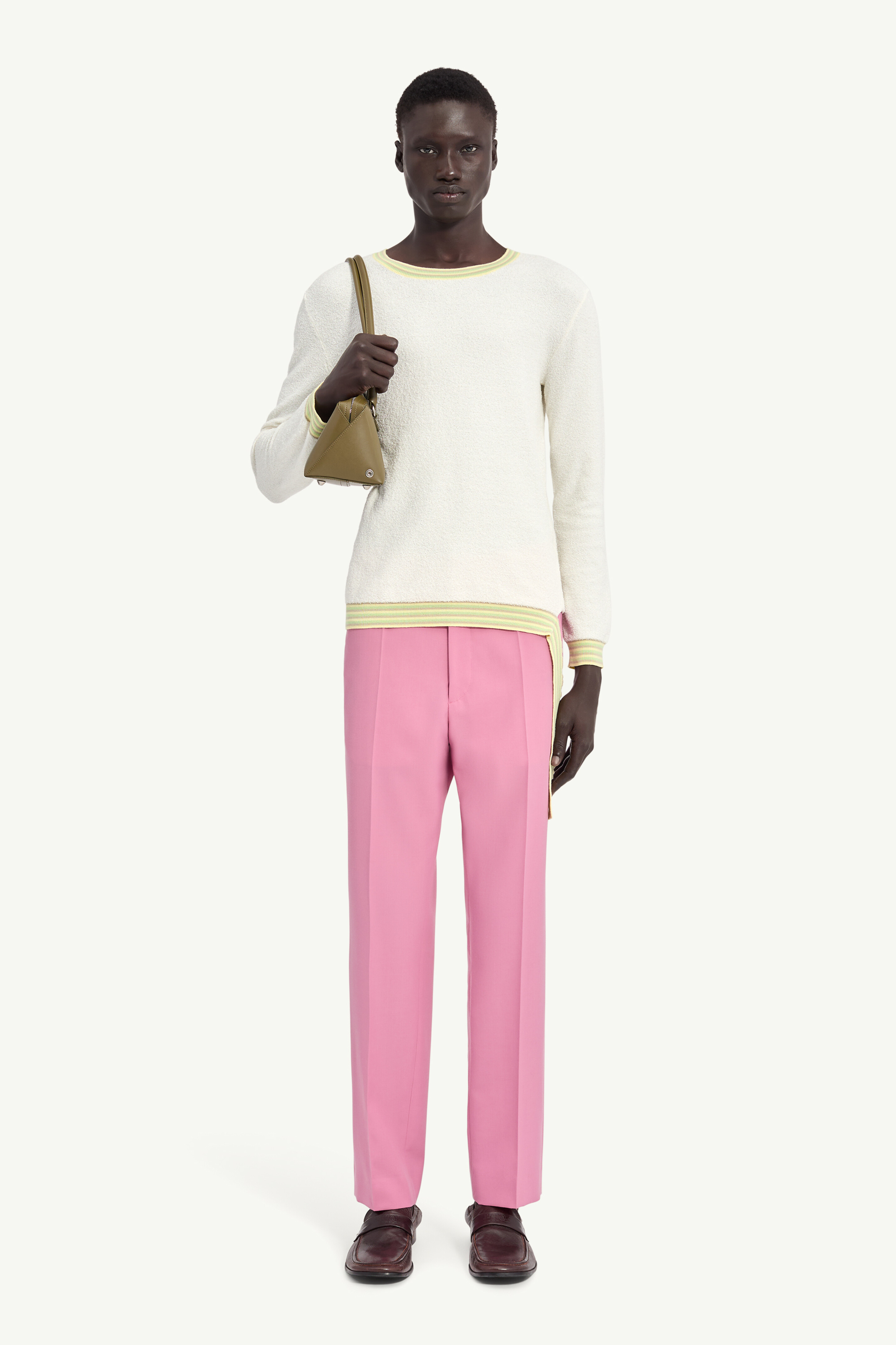 Boucl&eacute; Long-Sleeve Knit