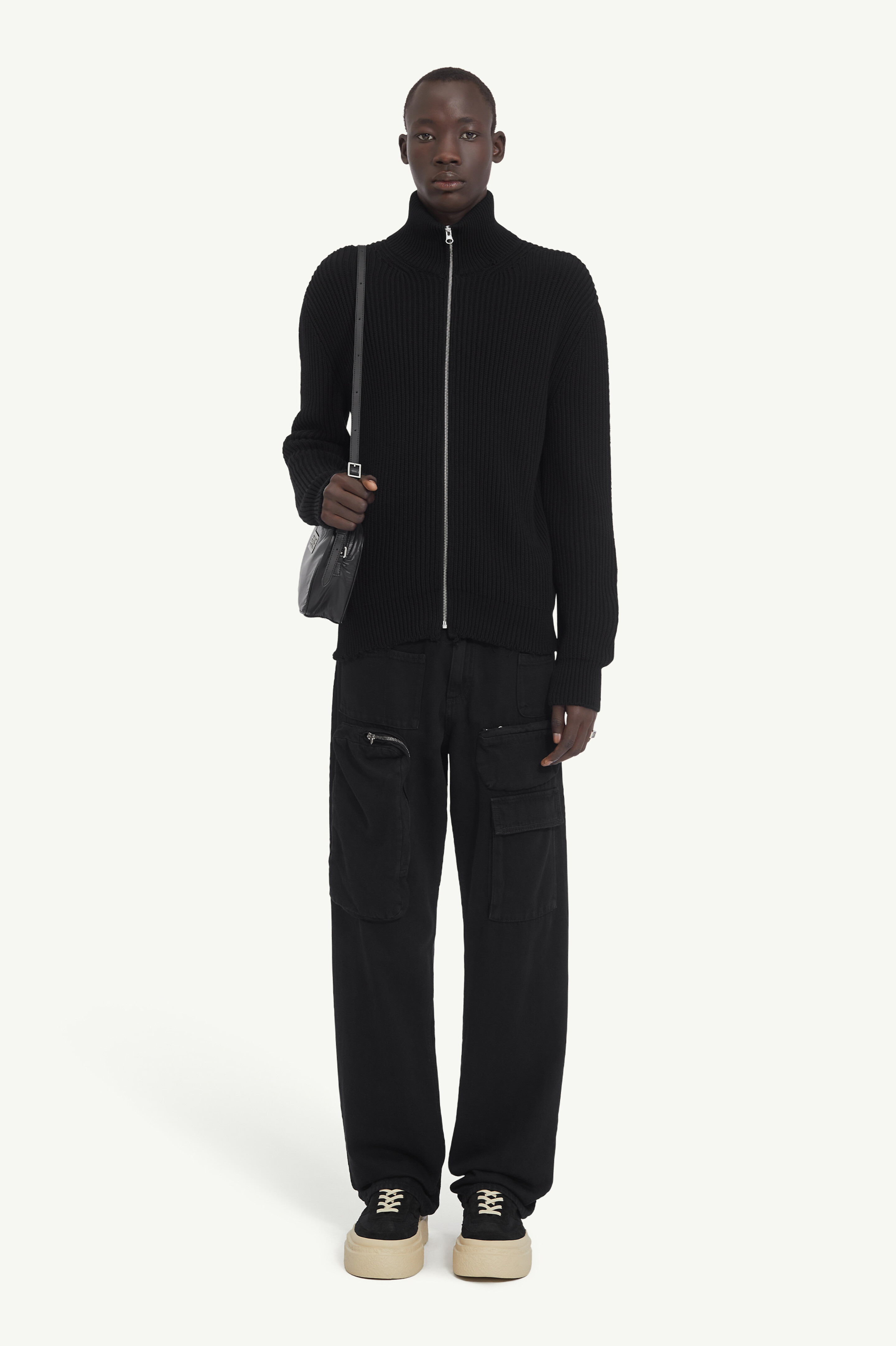 Black Ribbed Sportsjacket Streamlined fit | Maison Margiela