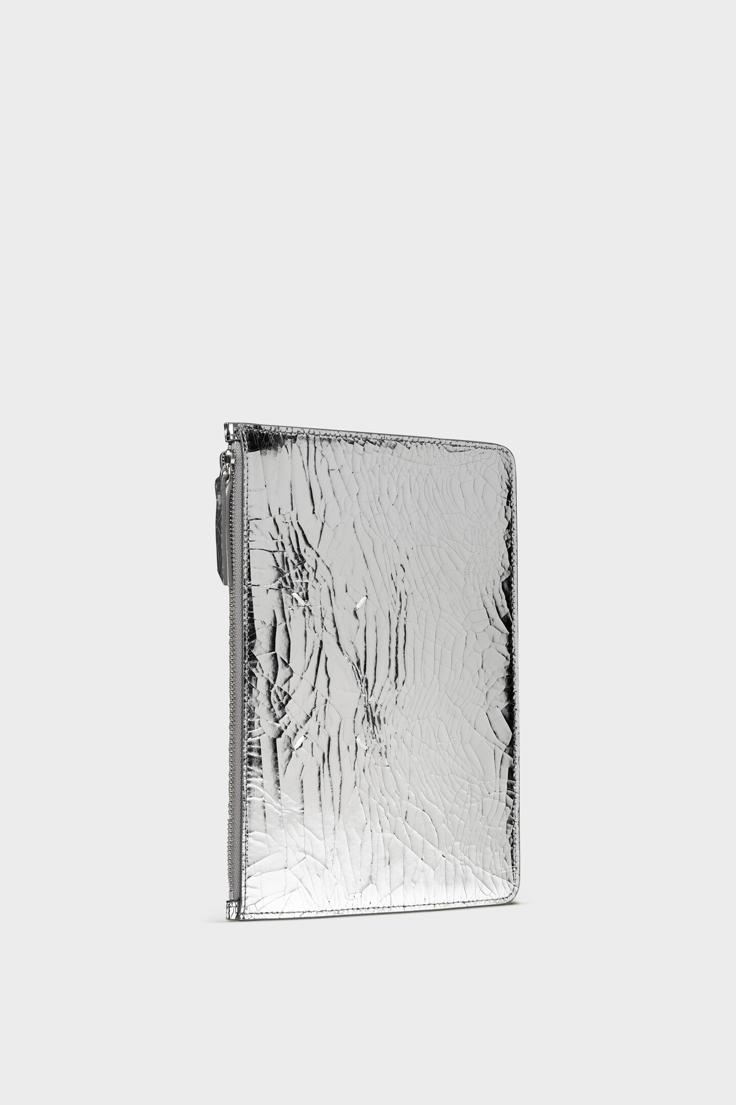 Leather Pouch Bag - Silver | Maison Margiela
