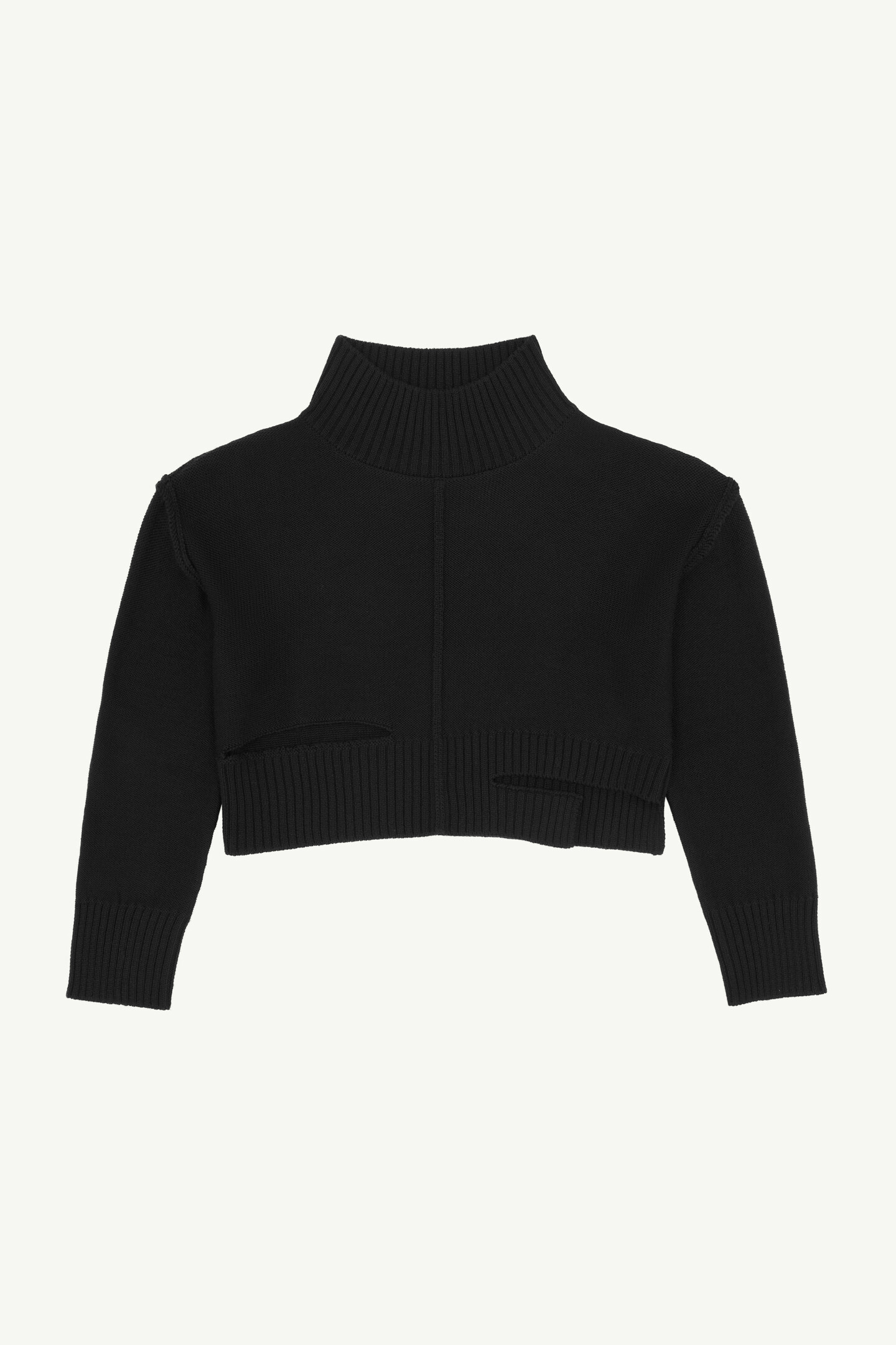 Black Distressed High-Neck Knitted Jumper | Maison Margiela