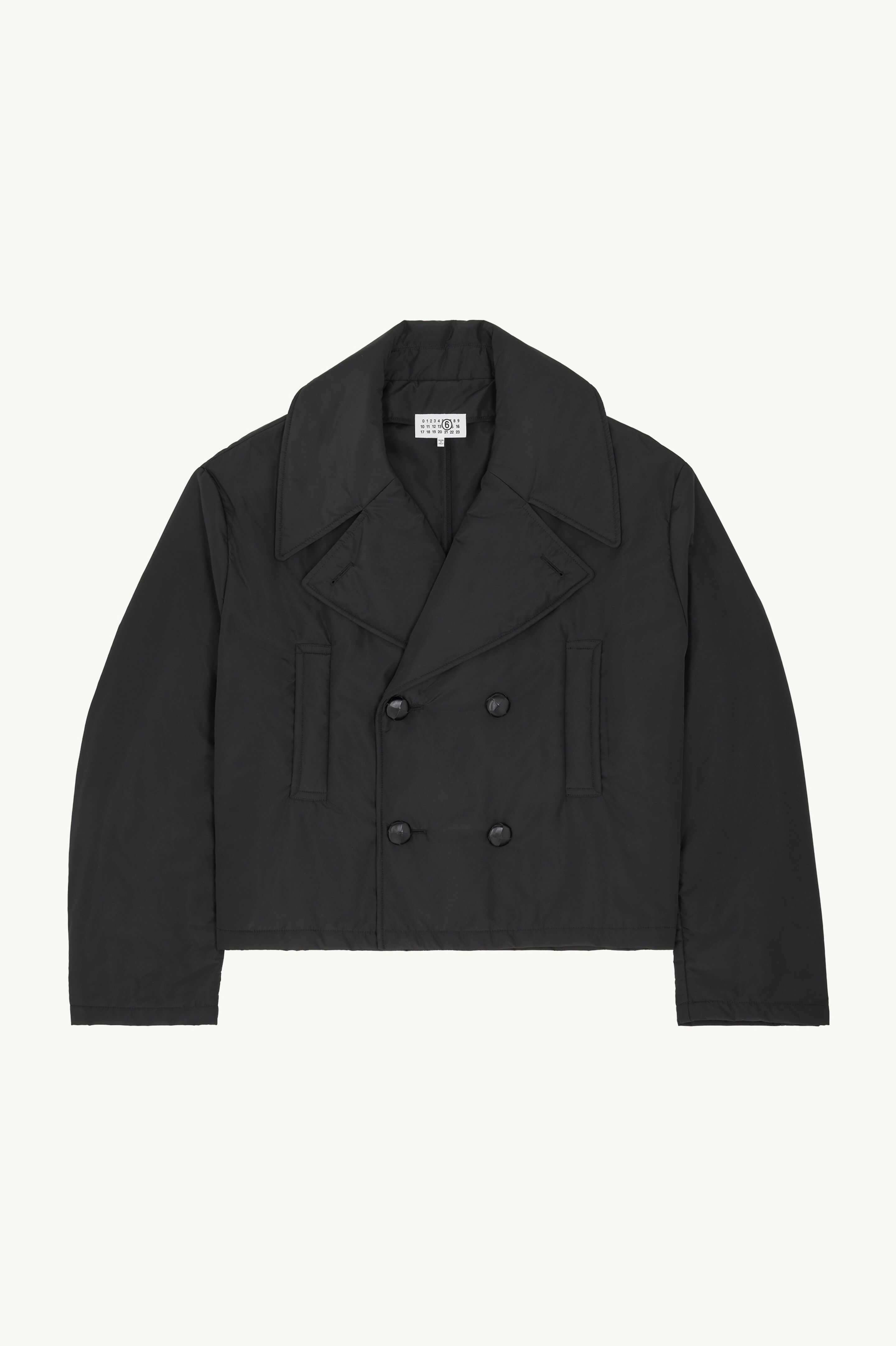 Black Padded peacoat | MM6 Official