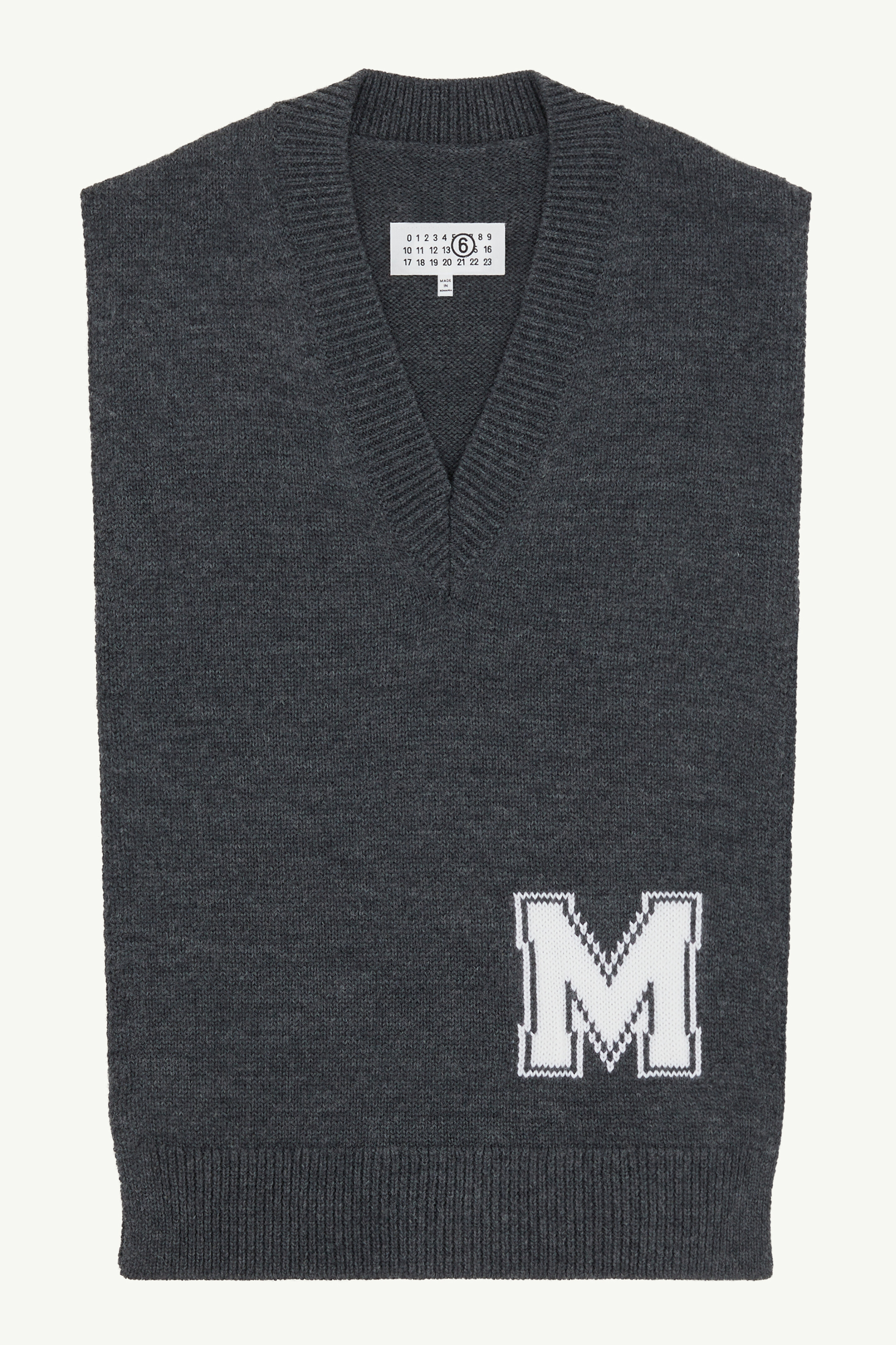 Gray Sleeveless knit vest | MM6 Official
