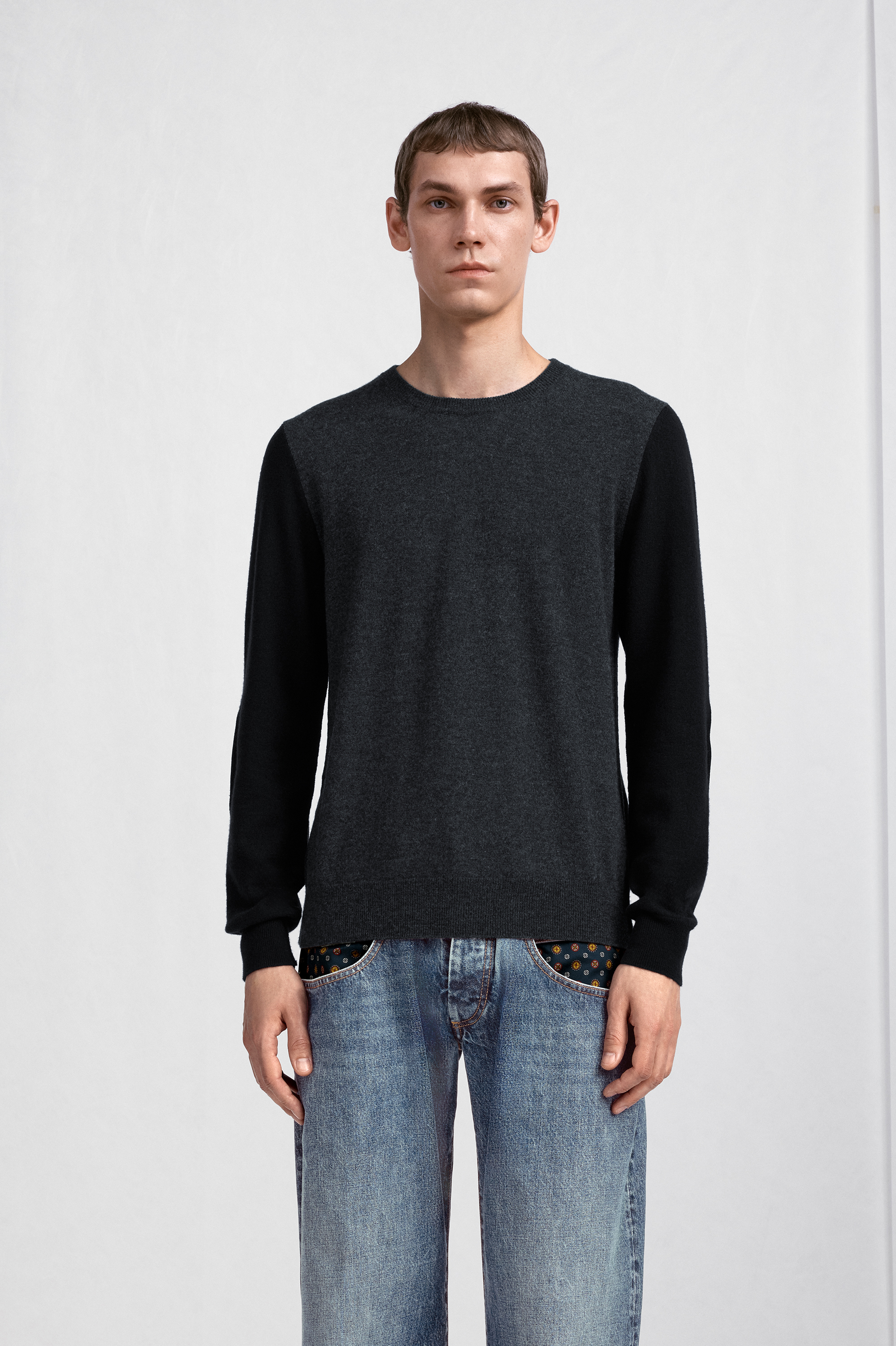 Two-Tone Wool Crewneck