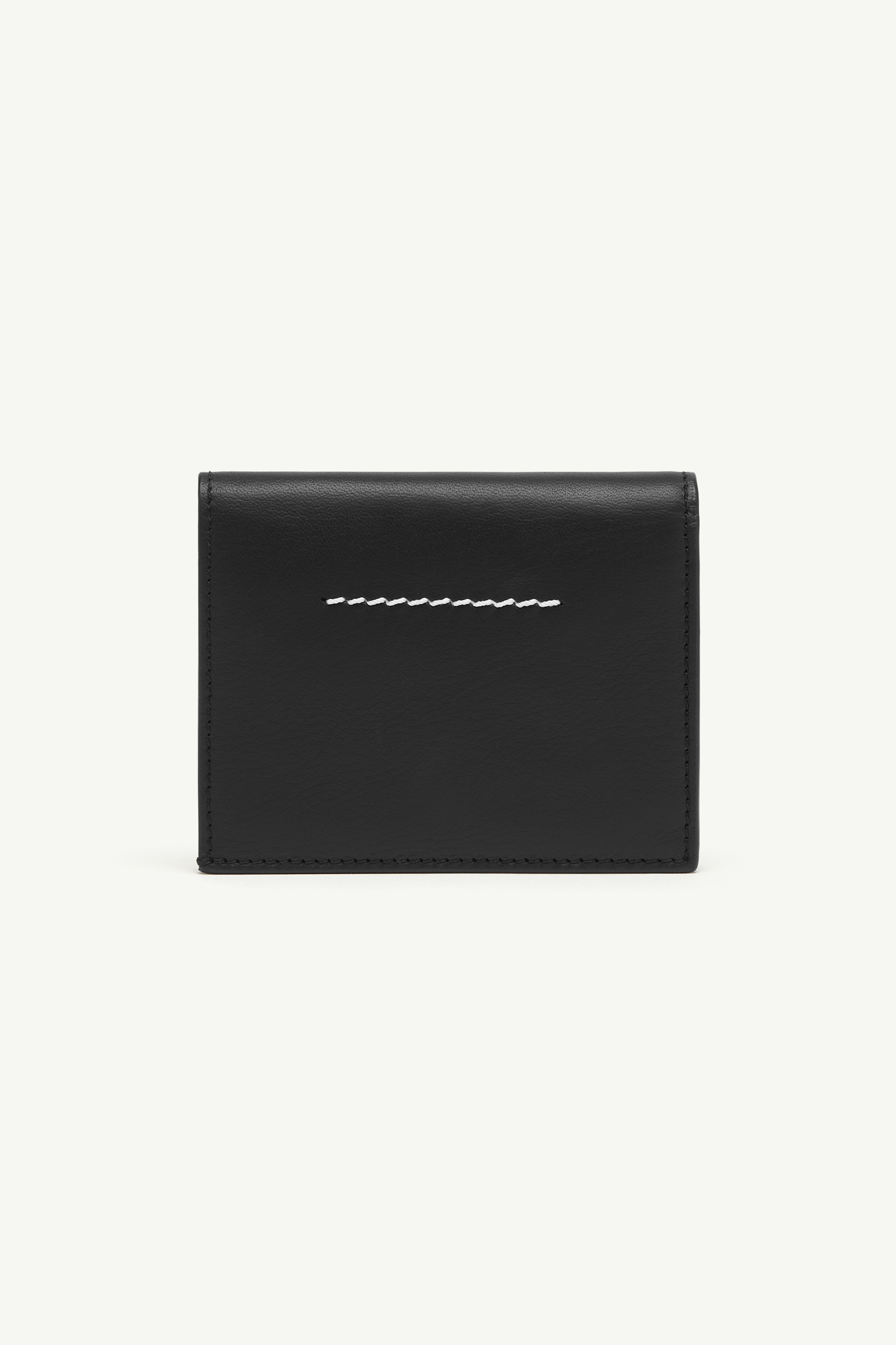 Black Leather wallet | MM6 Official