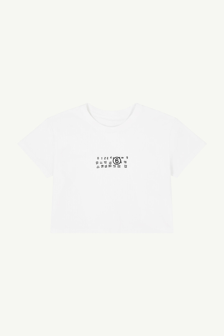 White Flipped-print overdyed T-shirt | MM6 Official