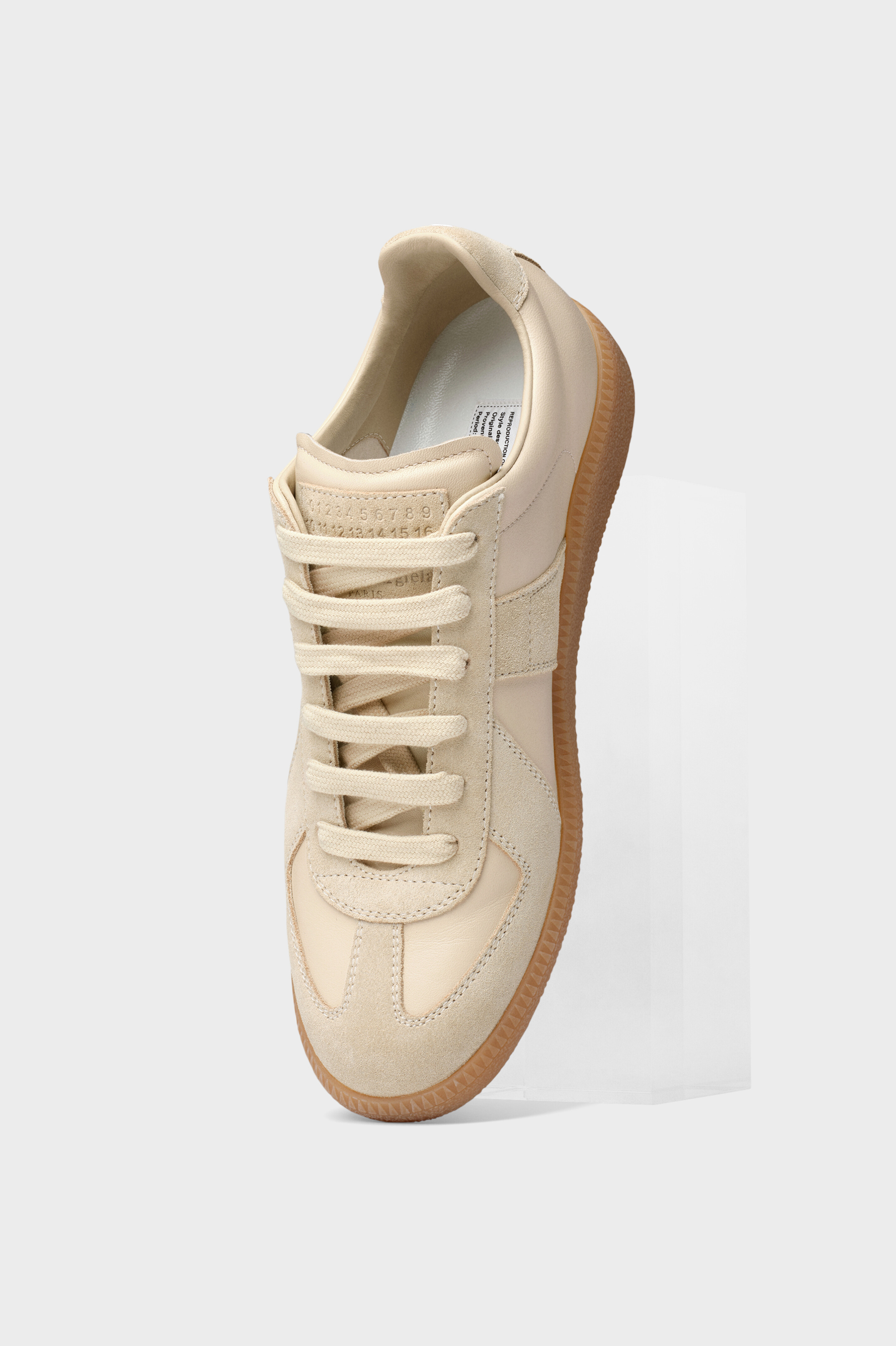 Beige Leather Lace-up Replica Sneakers | Maison Margiela