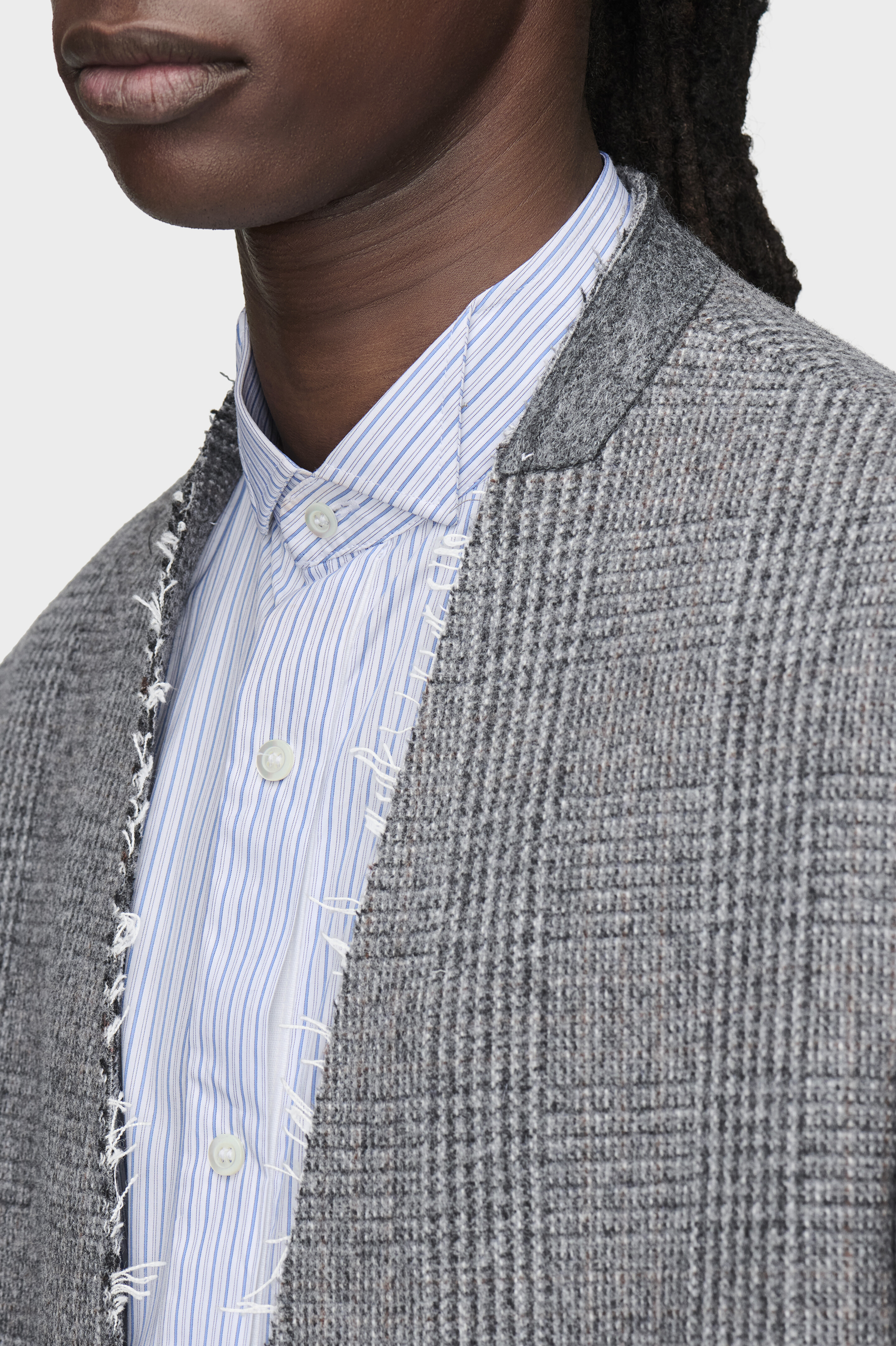 Grey Folded Collar Wool Overcoat | Maison Margiela Official