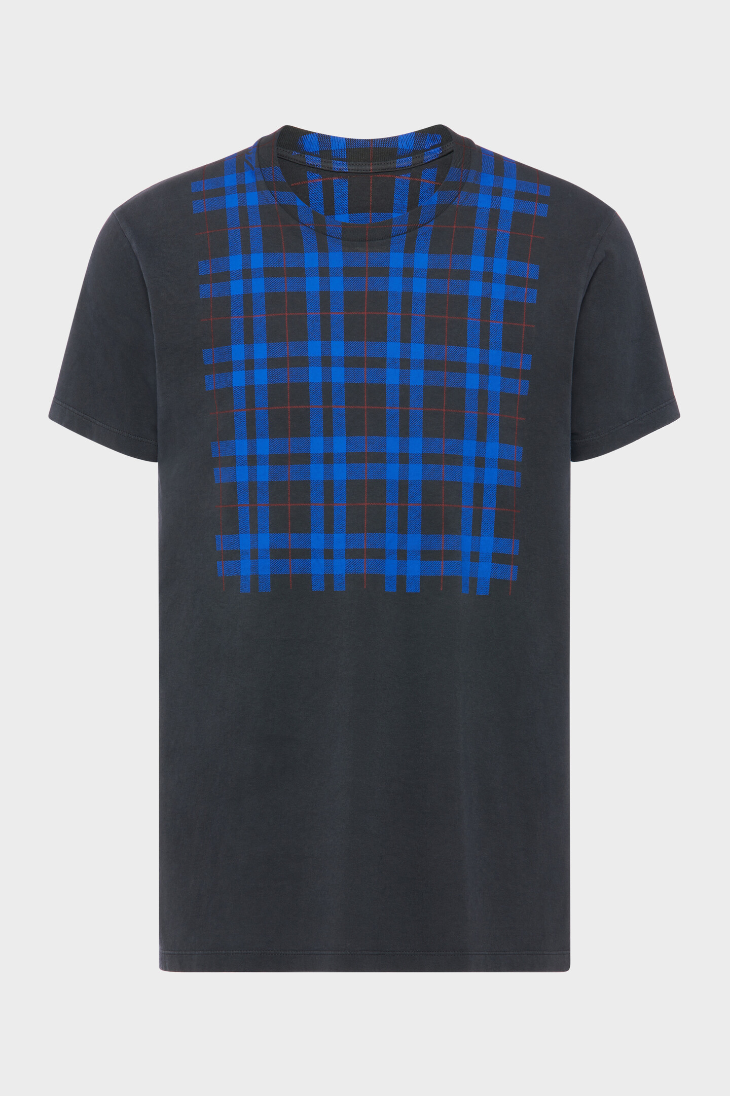 チェックパネル コットンTシャツ