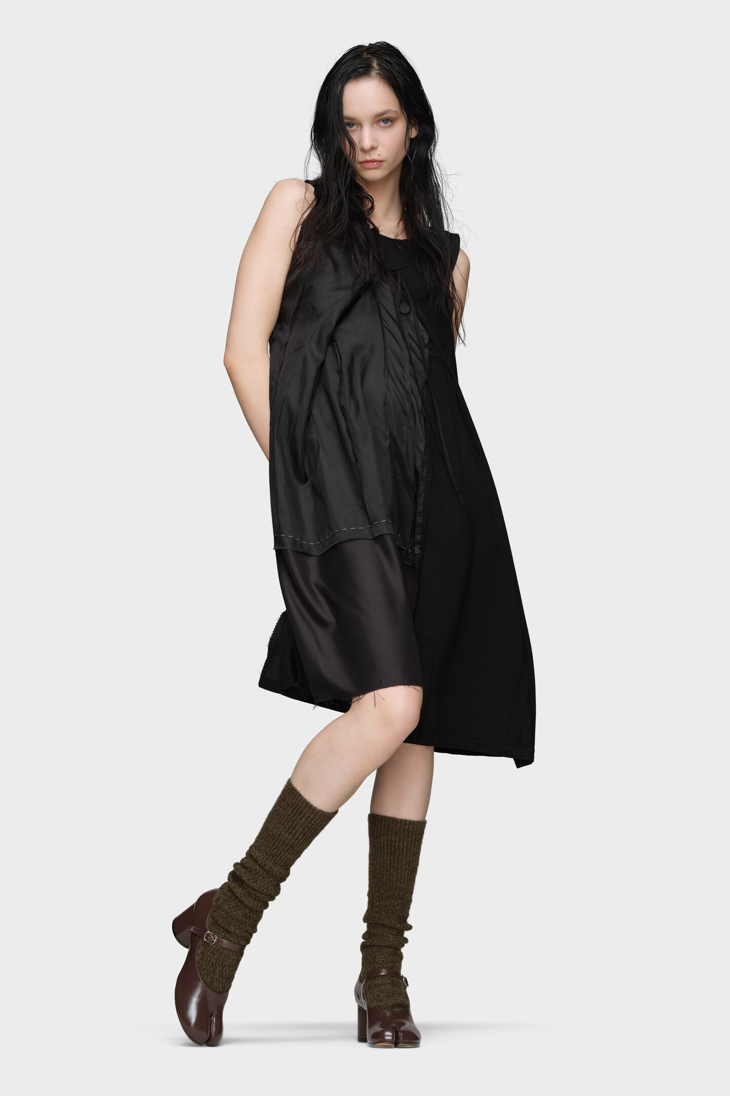 Women's Black Wool Anonymity Of The Lining Dress
