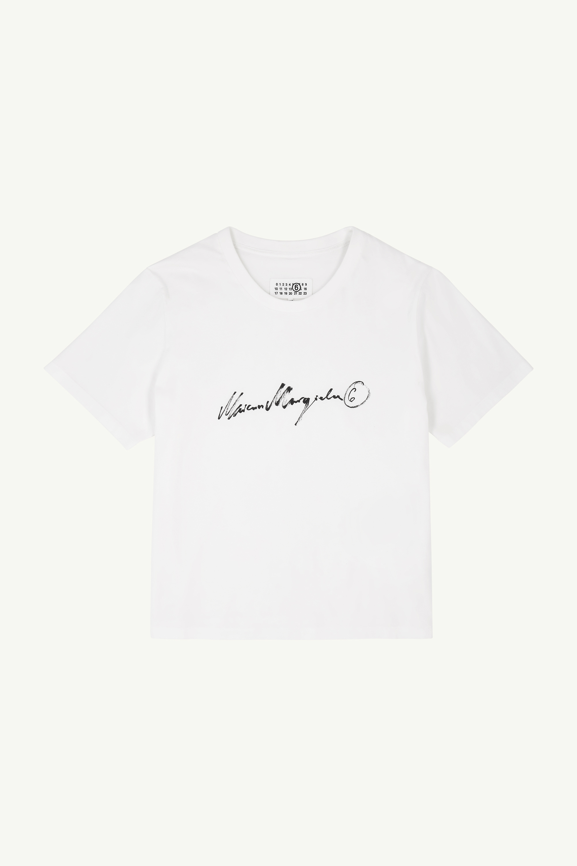 White Overdyed handwritten-print T-shirt | MM6 Official