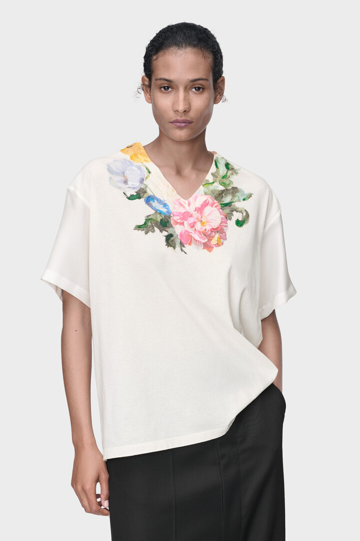 フラワープリント ジャージーTシャツ ホワイト | Maison Margiela公式