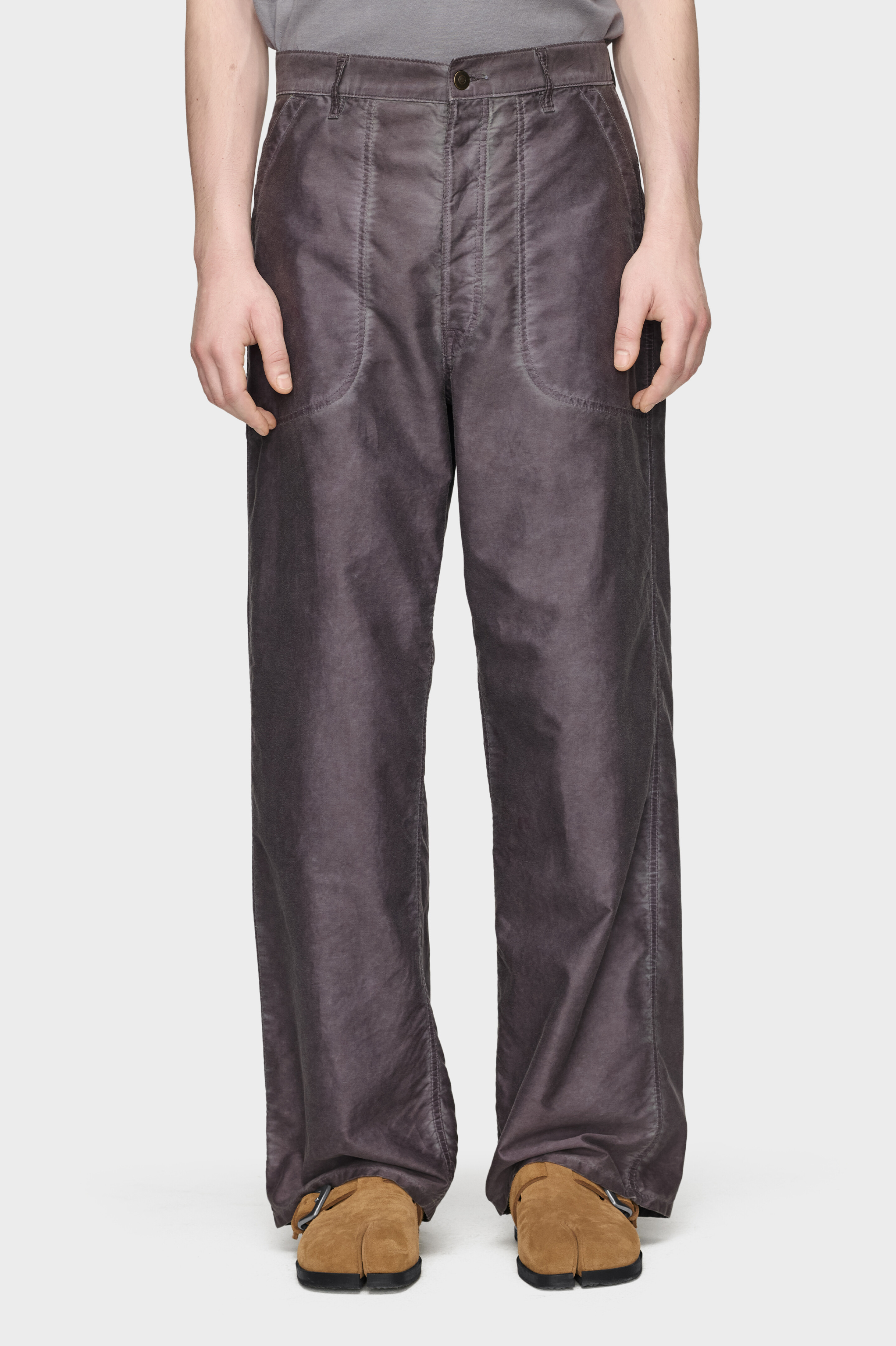 Plum Double-Dyed Workwear Trousers | Maison Margiela Official