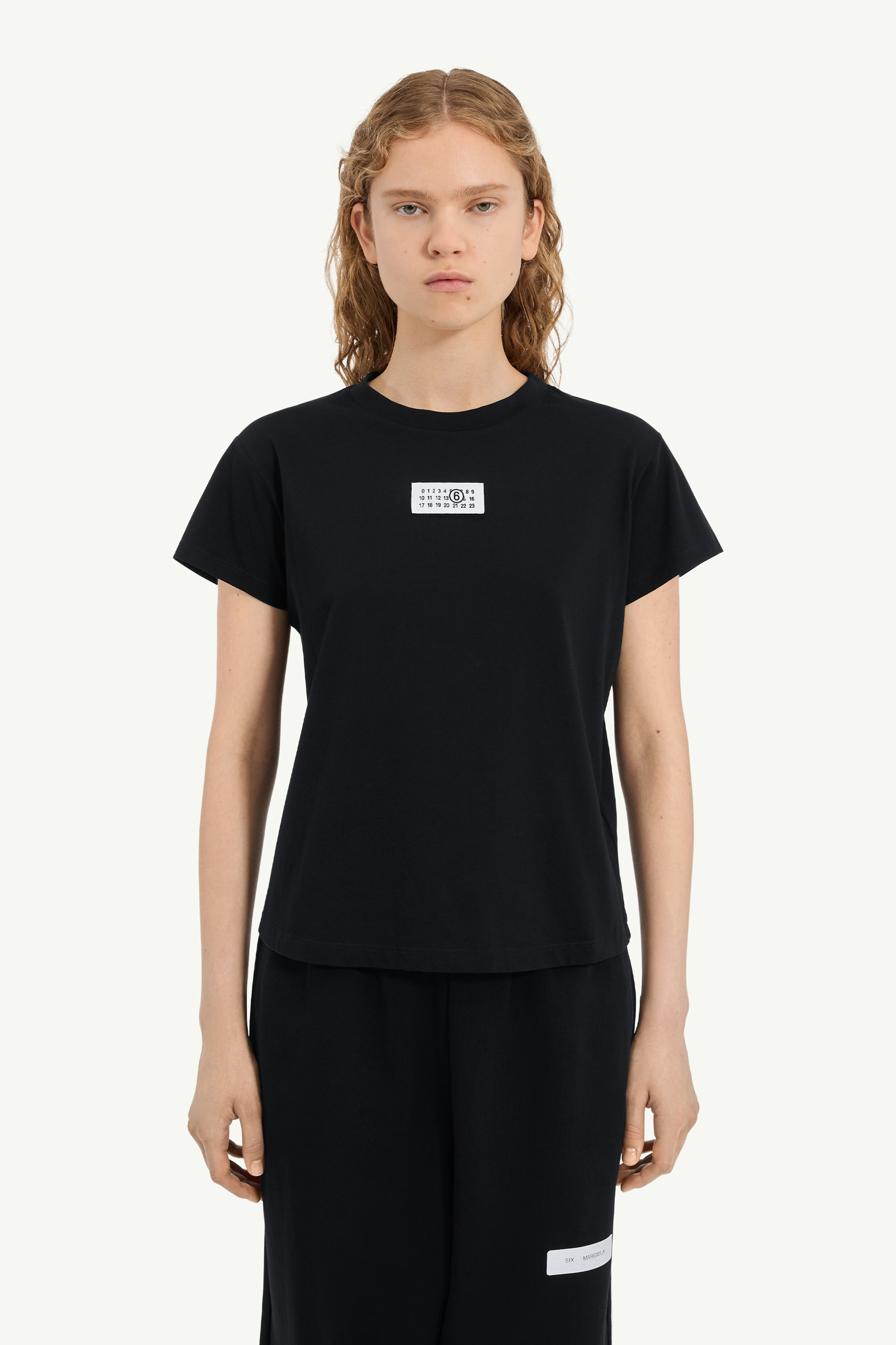 Numeric cotton T-shirt Black | MM6 Official