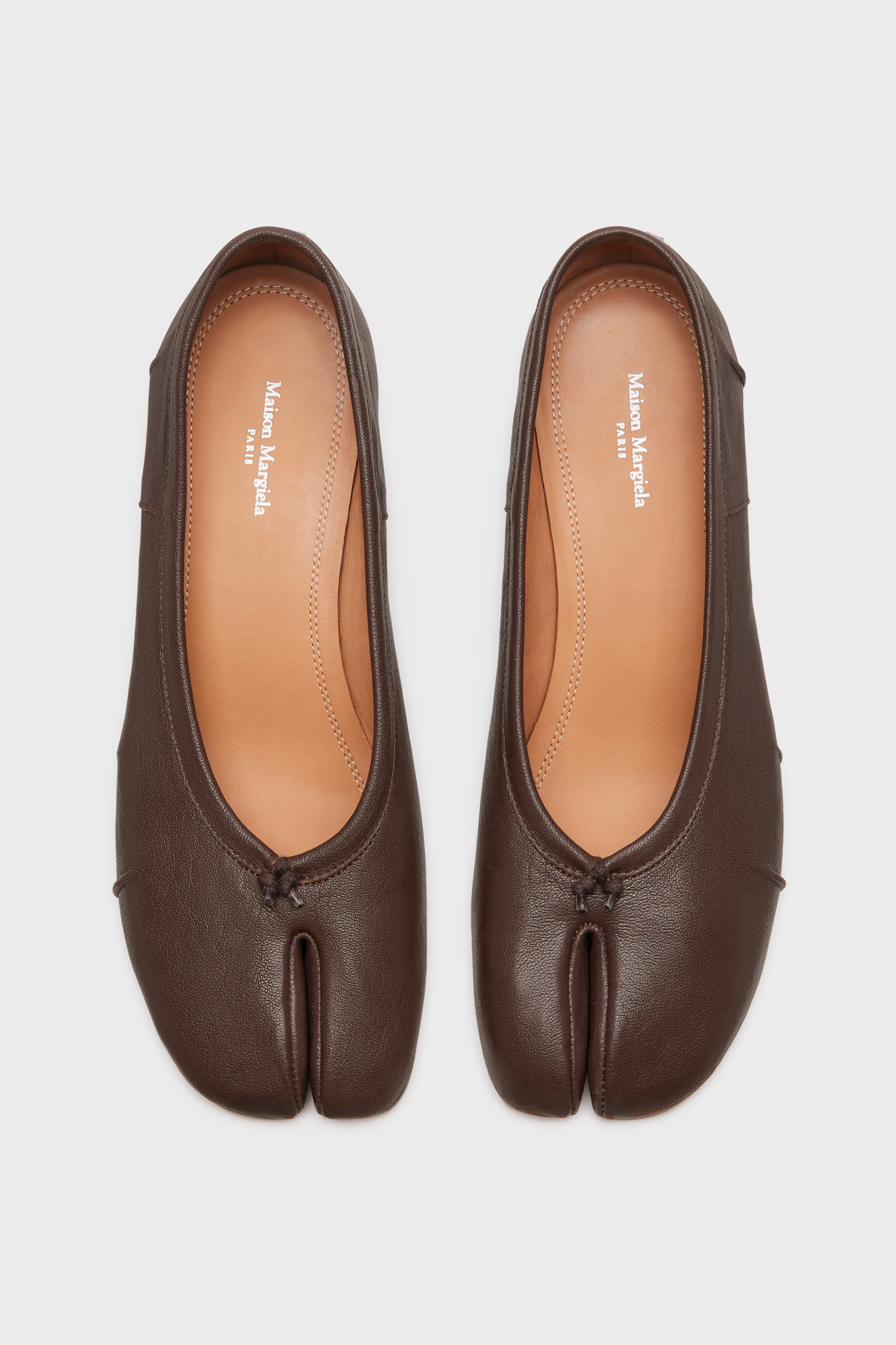 Women's Brown Leather Tabi New Ballerina | Maison Margiela