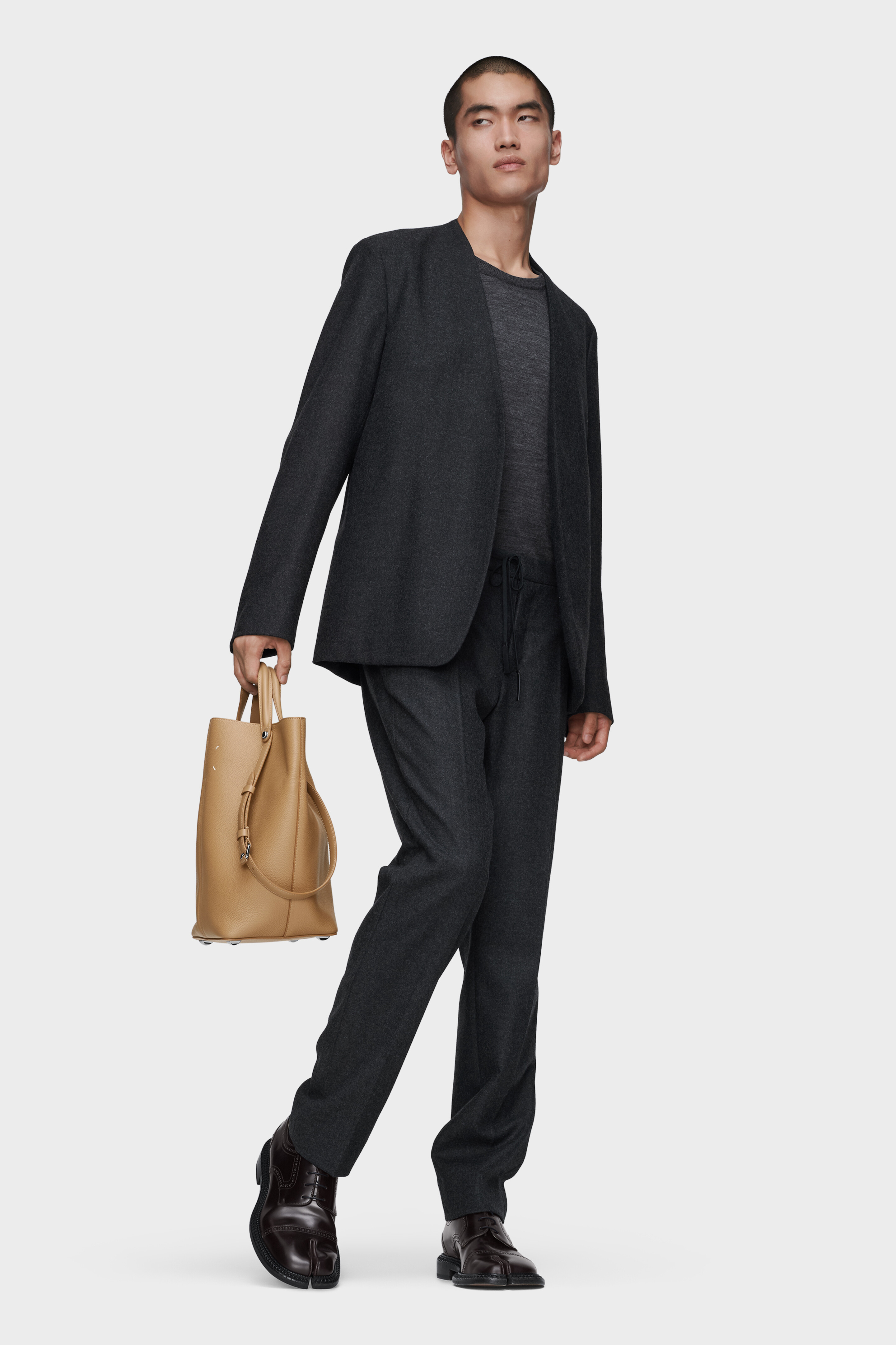 Dark grey Minimal wool jacket | Maison Margiela Official