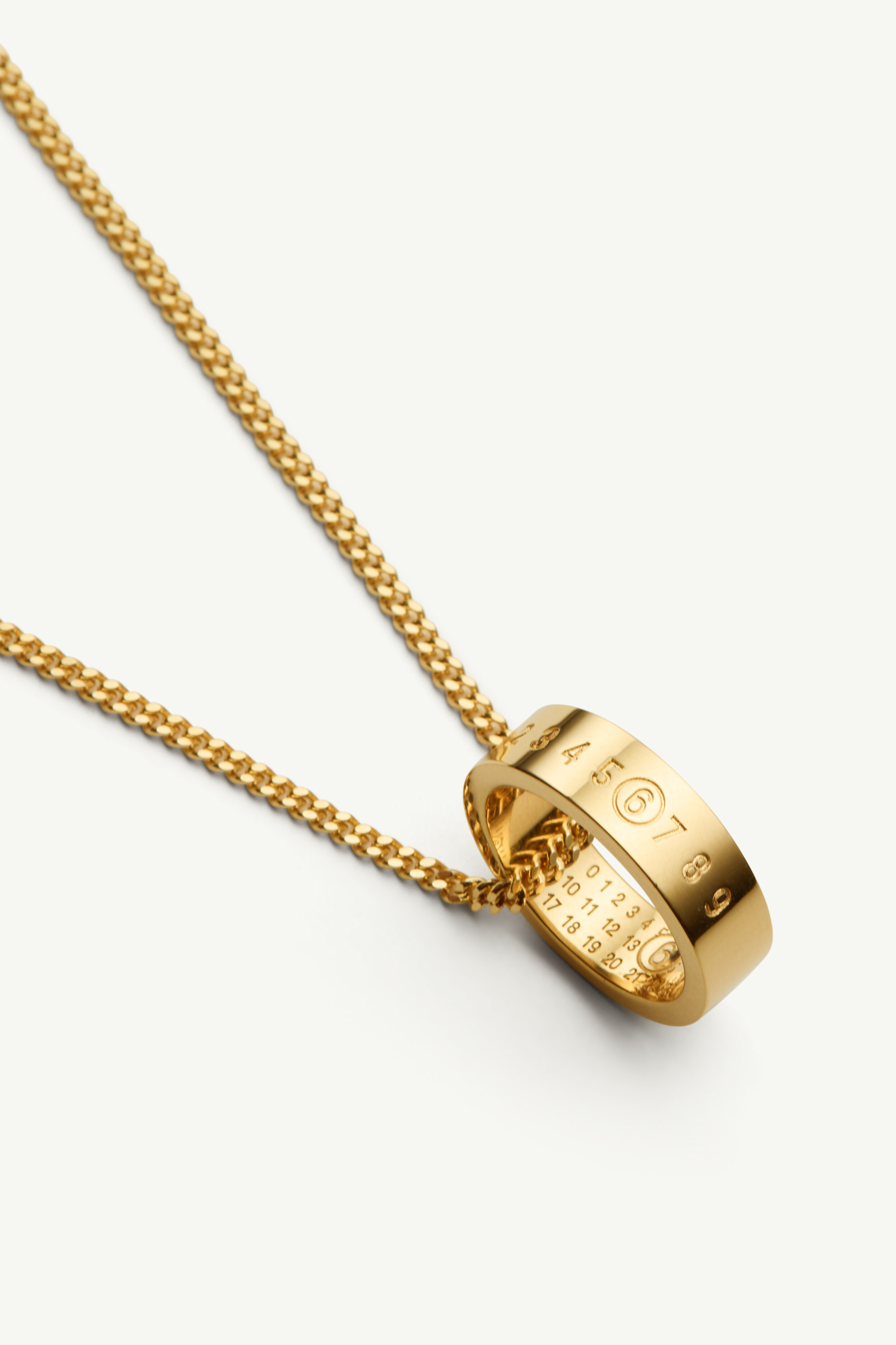Gold numeric pendant necklace 2