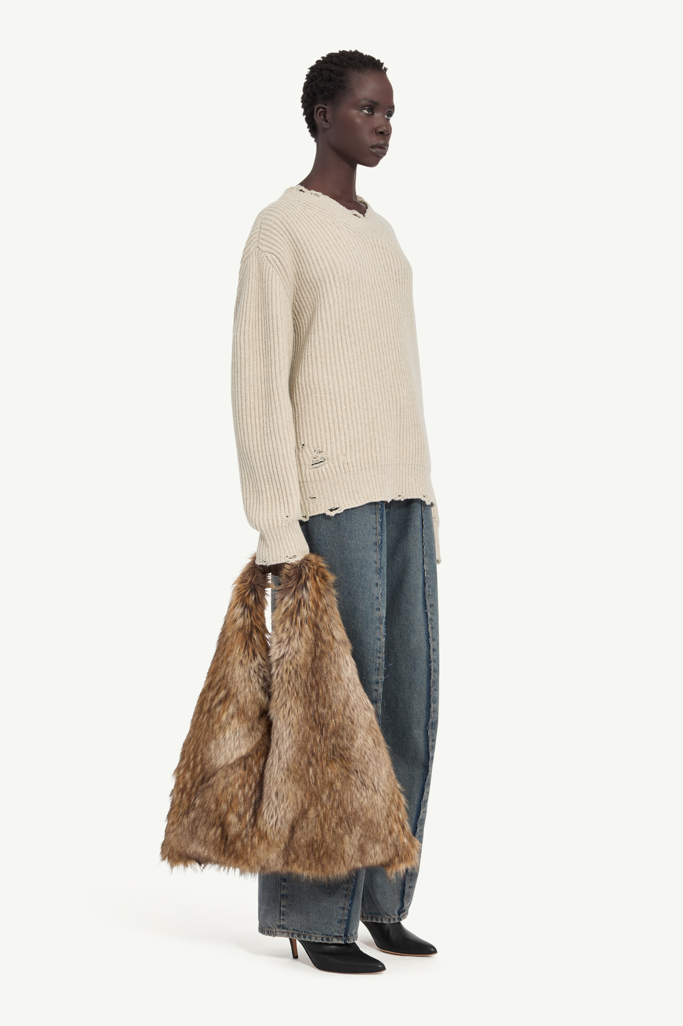 Brown Wool sweater | MM6 Official