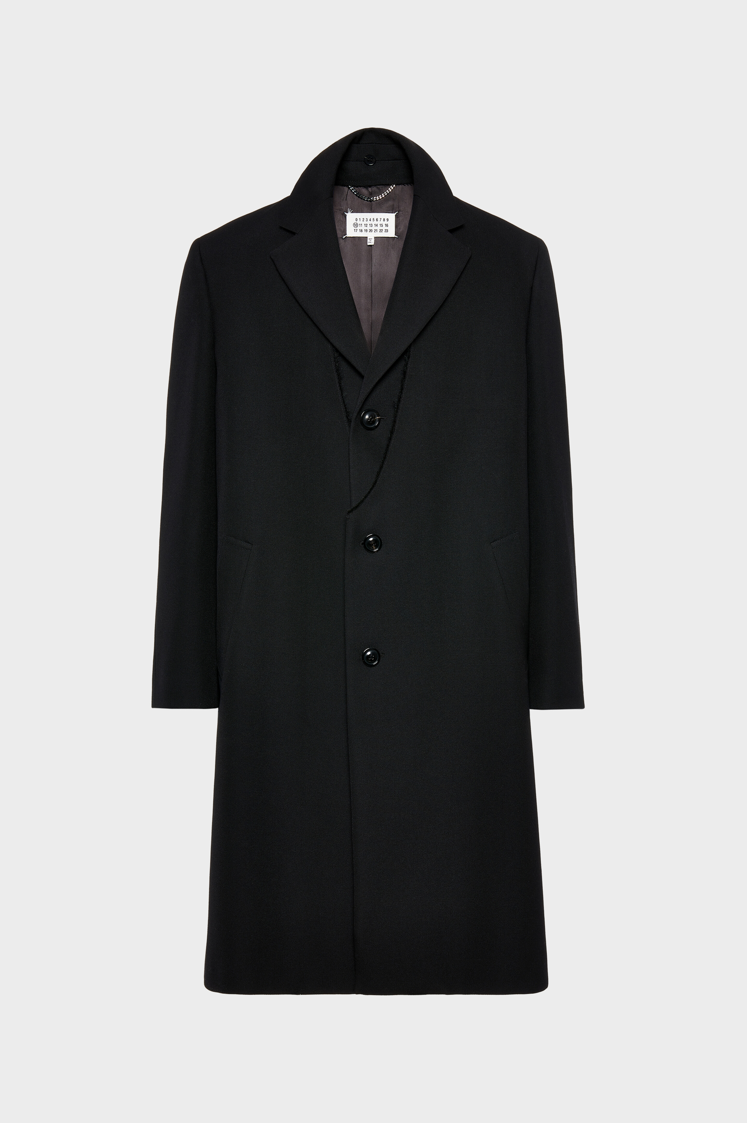 Folded Collar Wool Overcoat