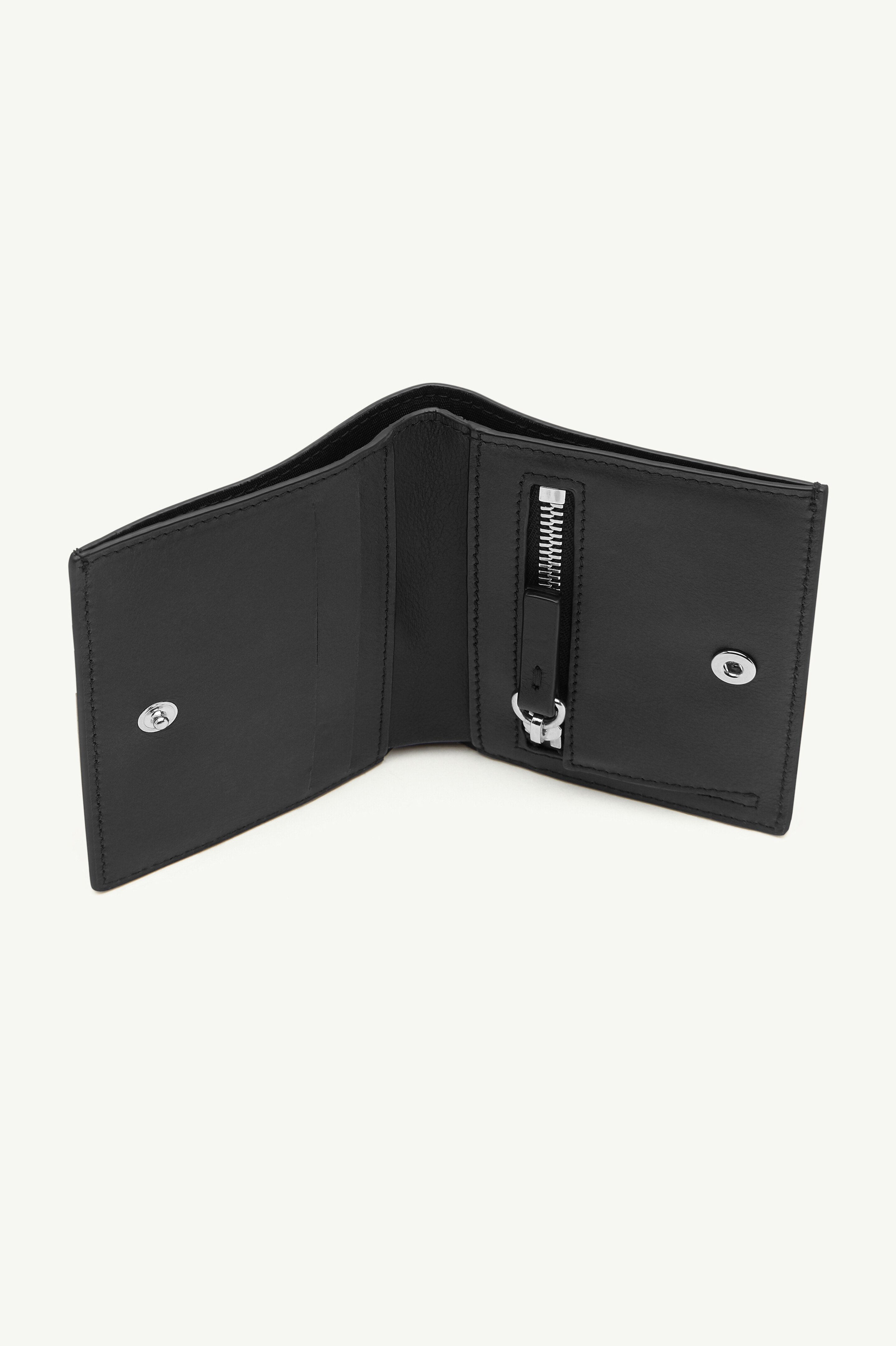 Black Leather Bifold Zip Wallet | Maison Margiela