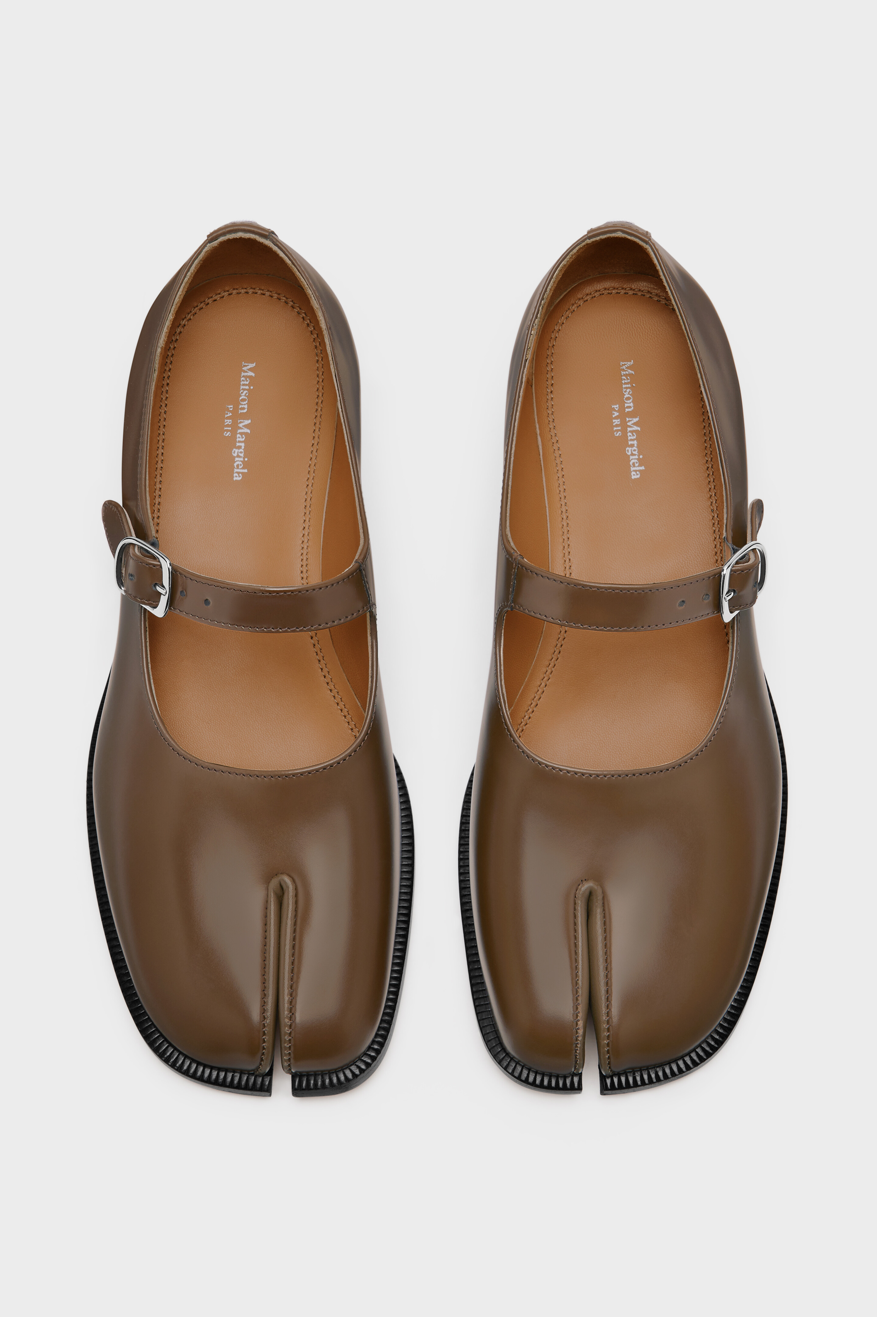 Women's Brown Leather Tabi Mary-Jane Shoes | Maison Margiela