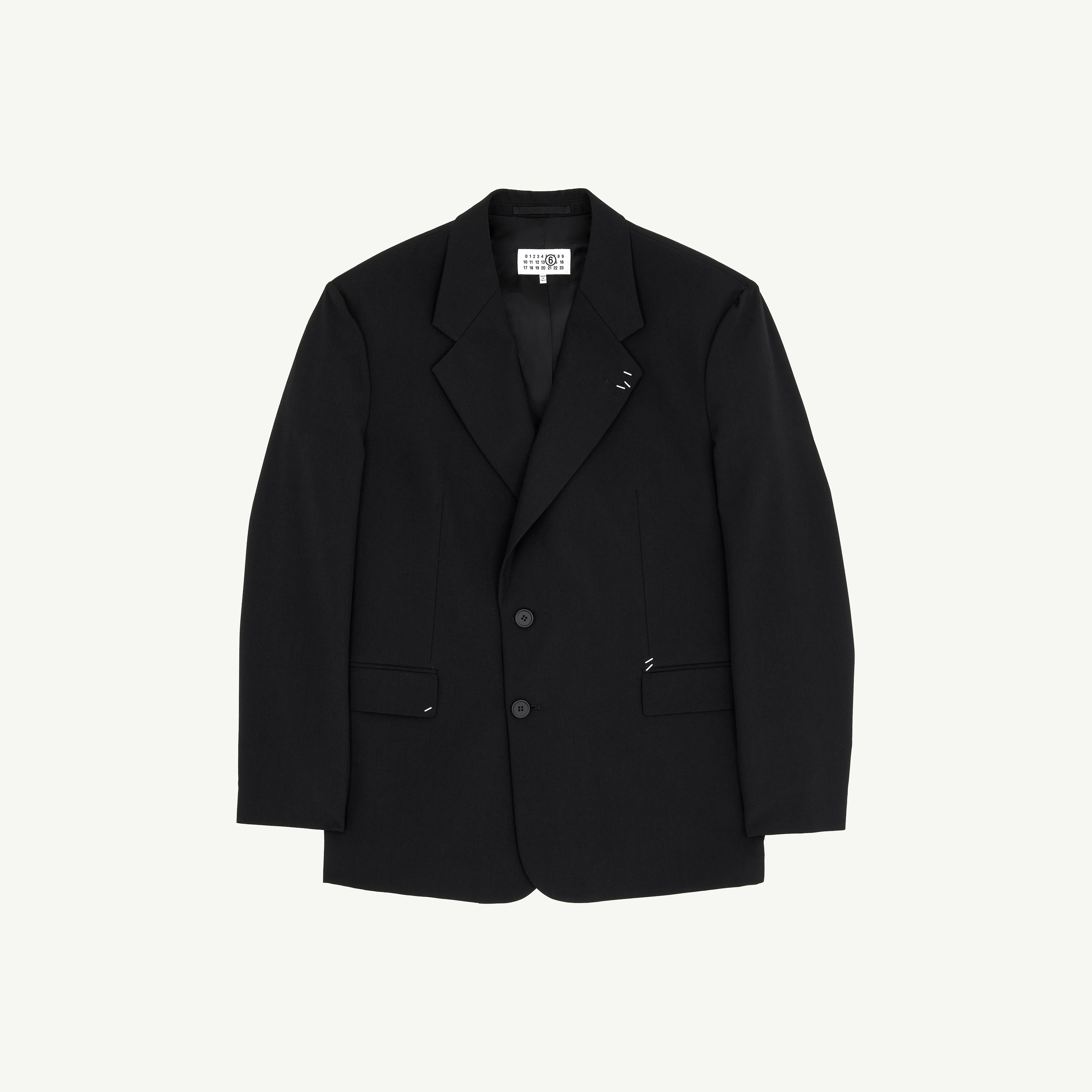 Stapled wool-blend jacket Black | MM6 Official