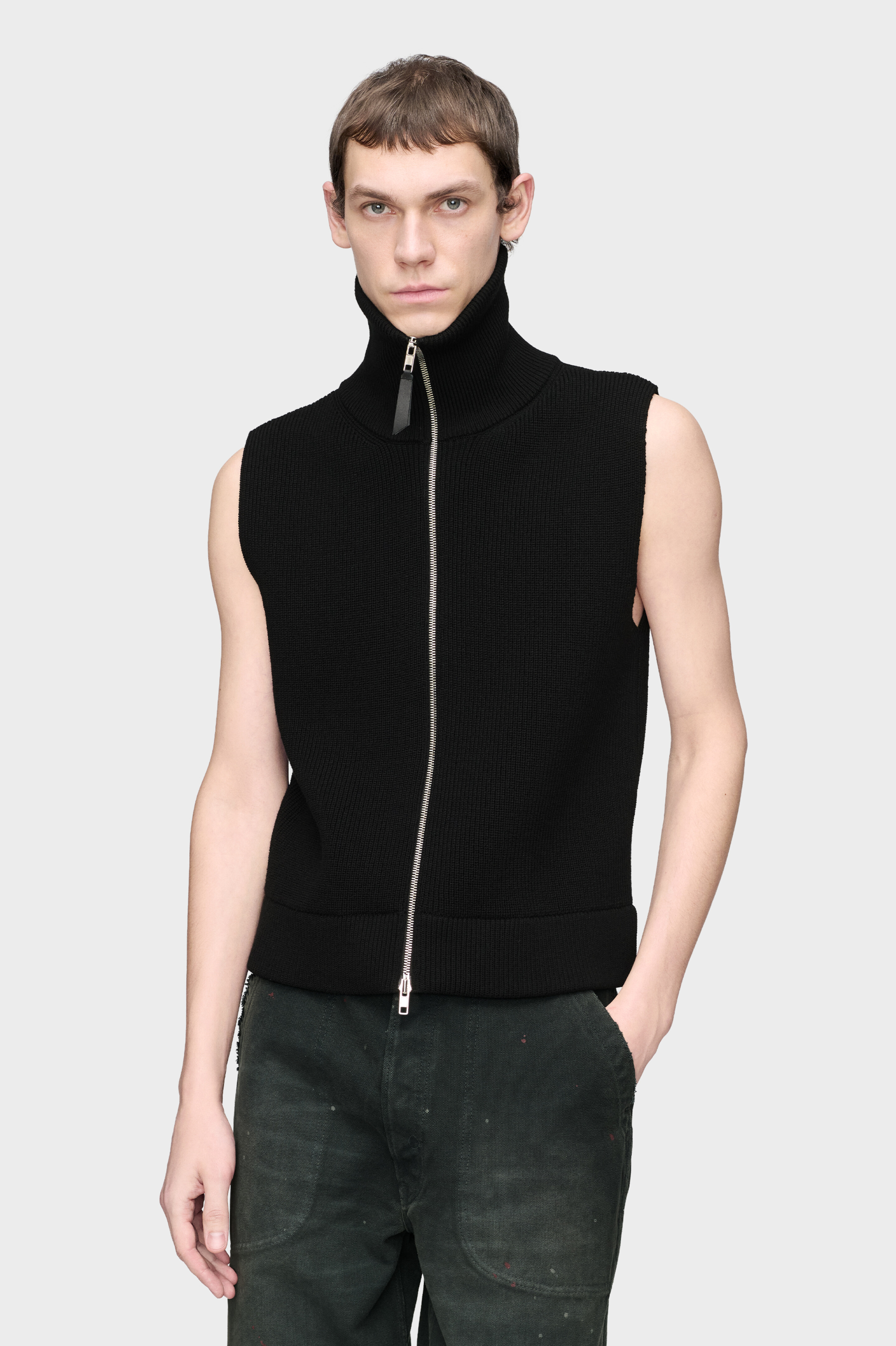 Zip Knit Gilet Black | Maison Margiela Official