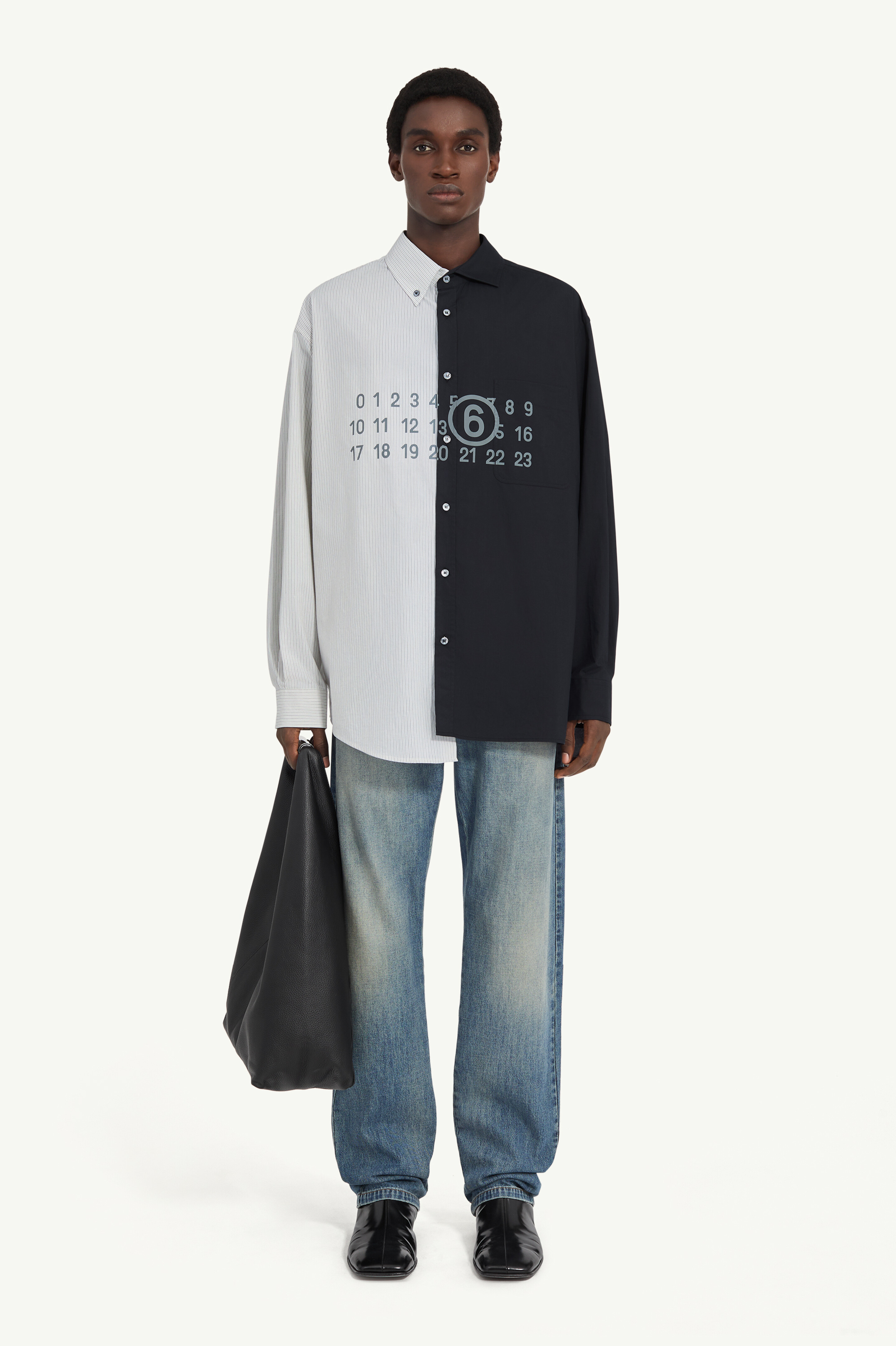Maison Margiela ツートーン コットンポプリン シャツ