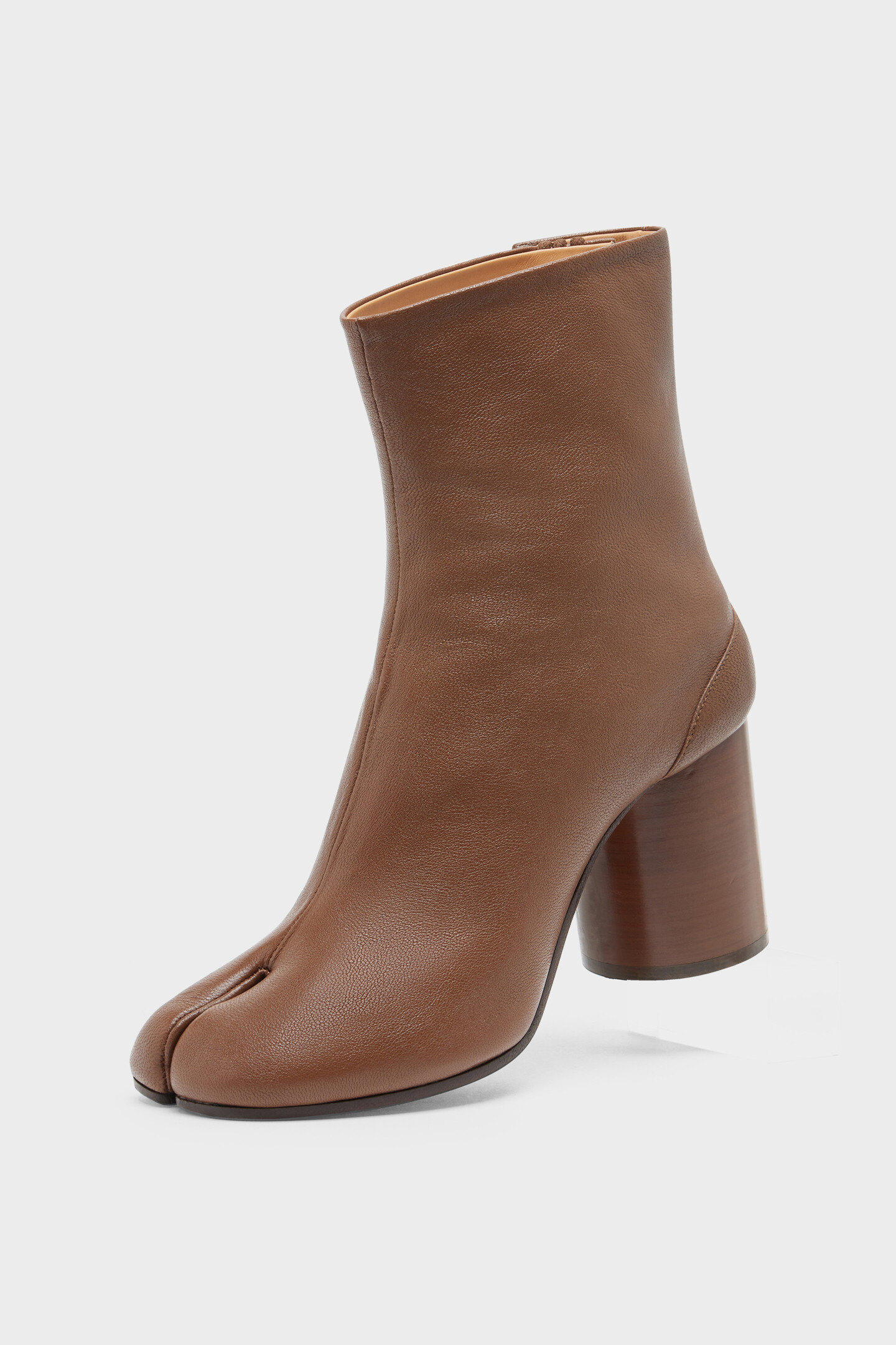 Women's Brown Lambskin Leather Tabi Chelsea Boots