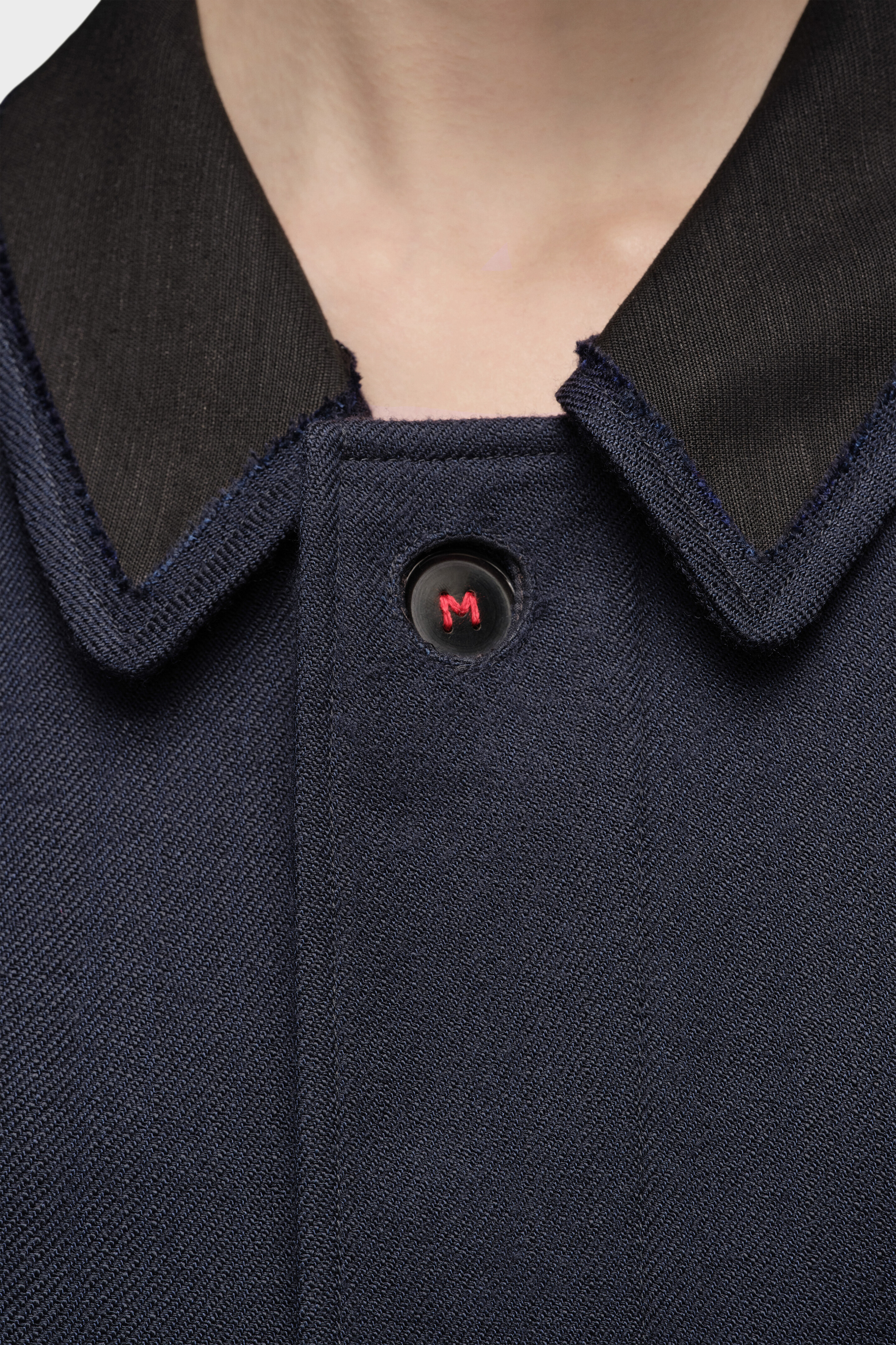 Blue Wool-Viscose Knee-Length Coat | Maison Margiela