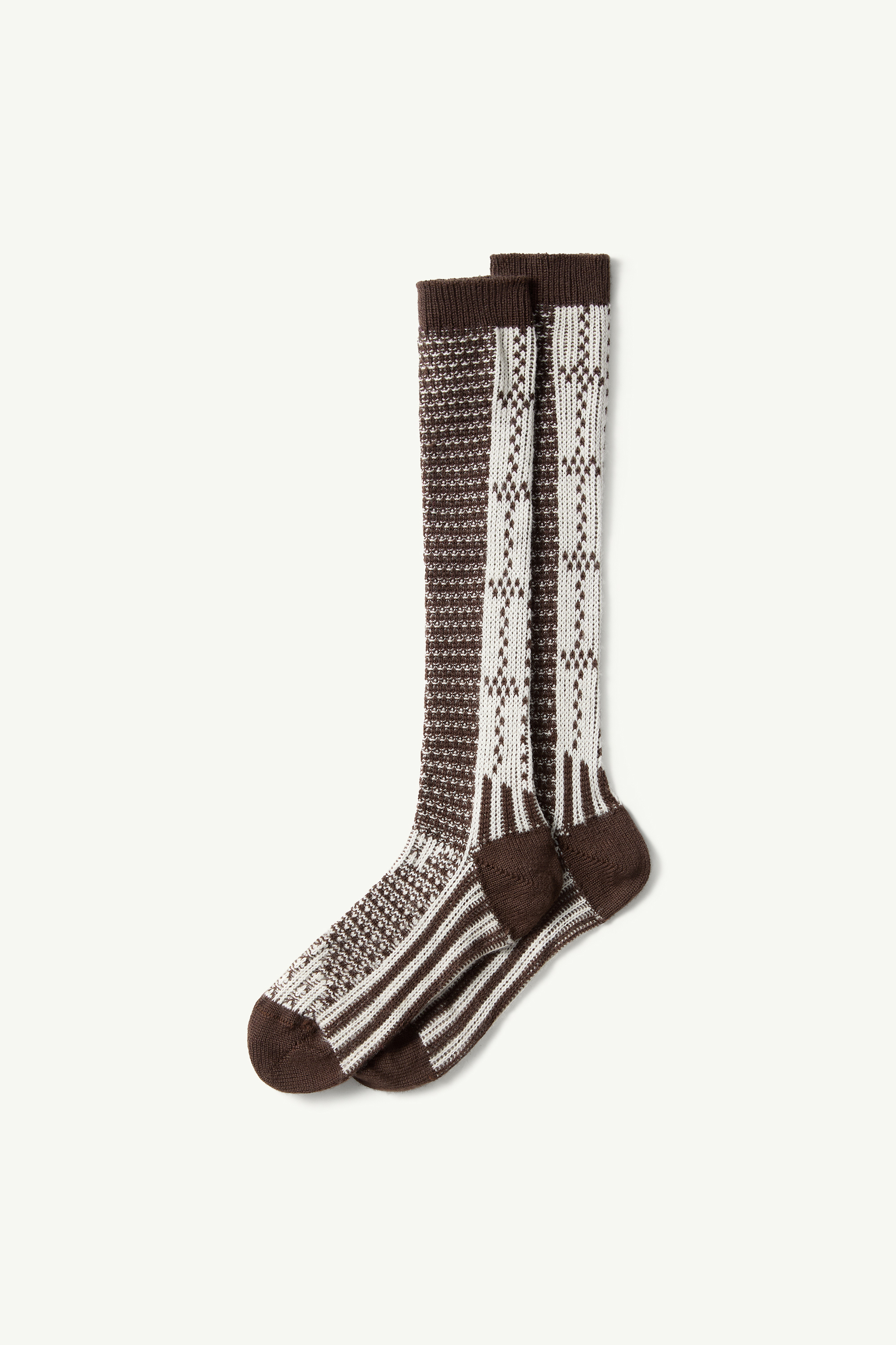Chaussettes hautes en jacquard bicolore