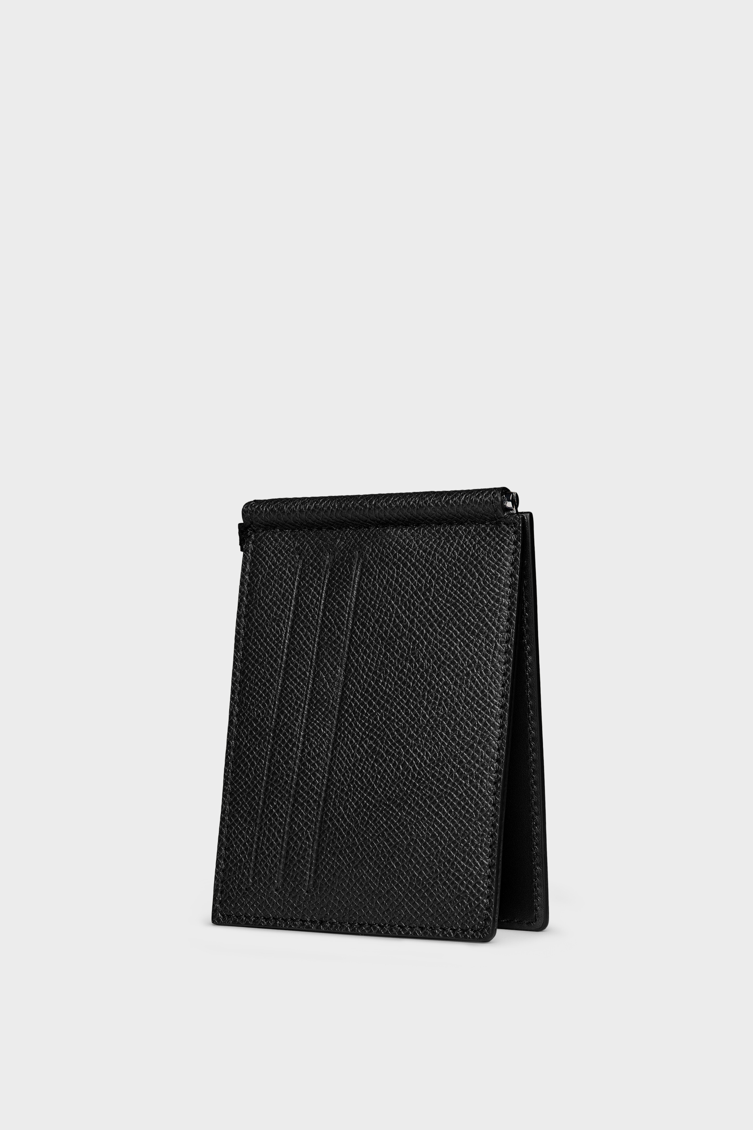 小物 Maison Margiela Money Clip BLACK Maison Margiela 4 Stitches Leather Money Bifold Clip Wallet
