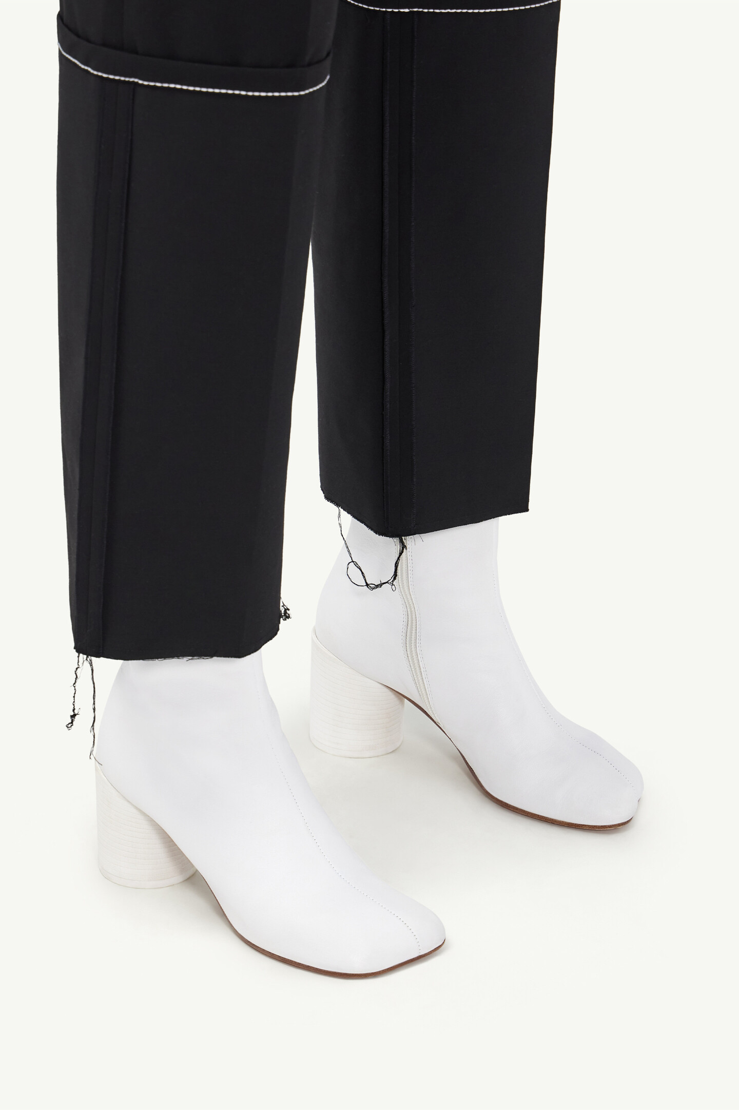 m*y様 【MM6】WHITE side ZIP ankle-BOOTS MM6 Maison Margiela Anatomic ankle boots | REVERSIBLE