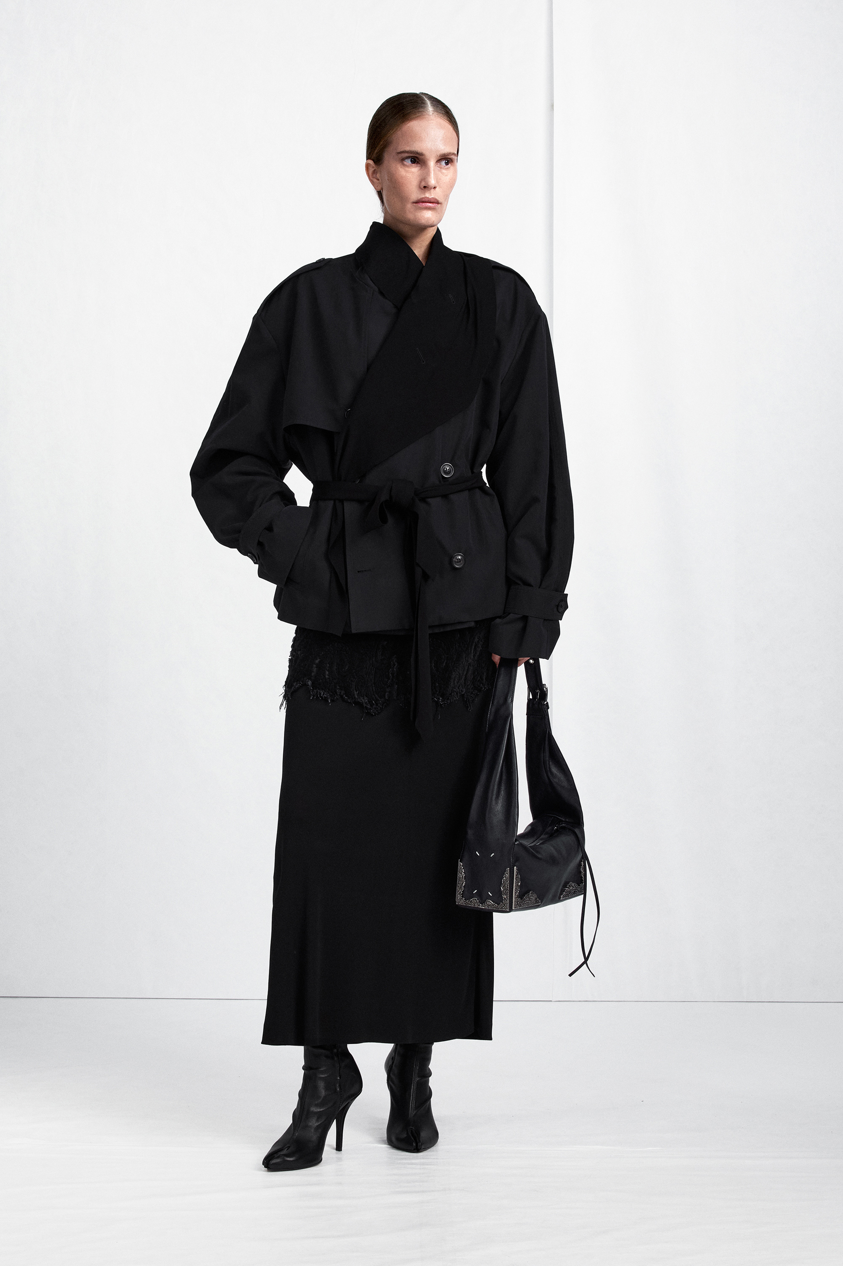 Draped Trench Jacket