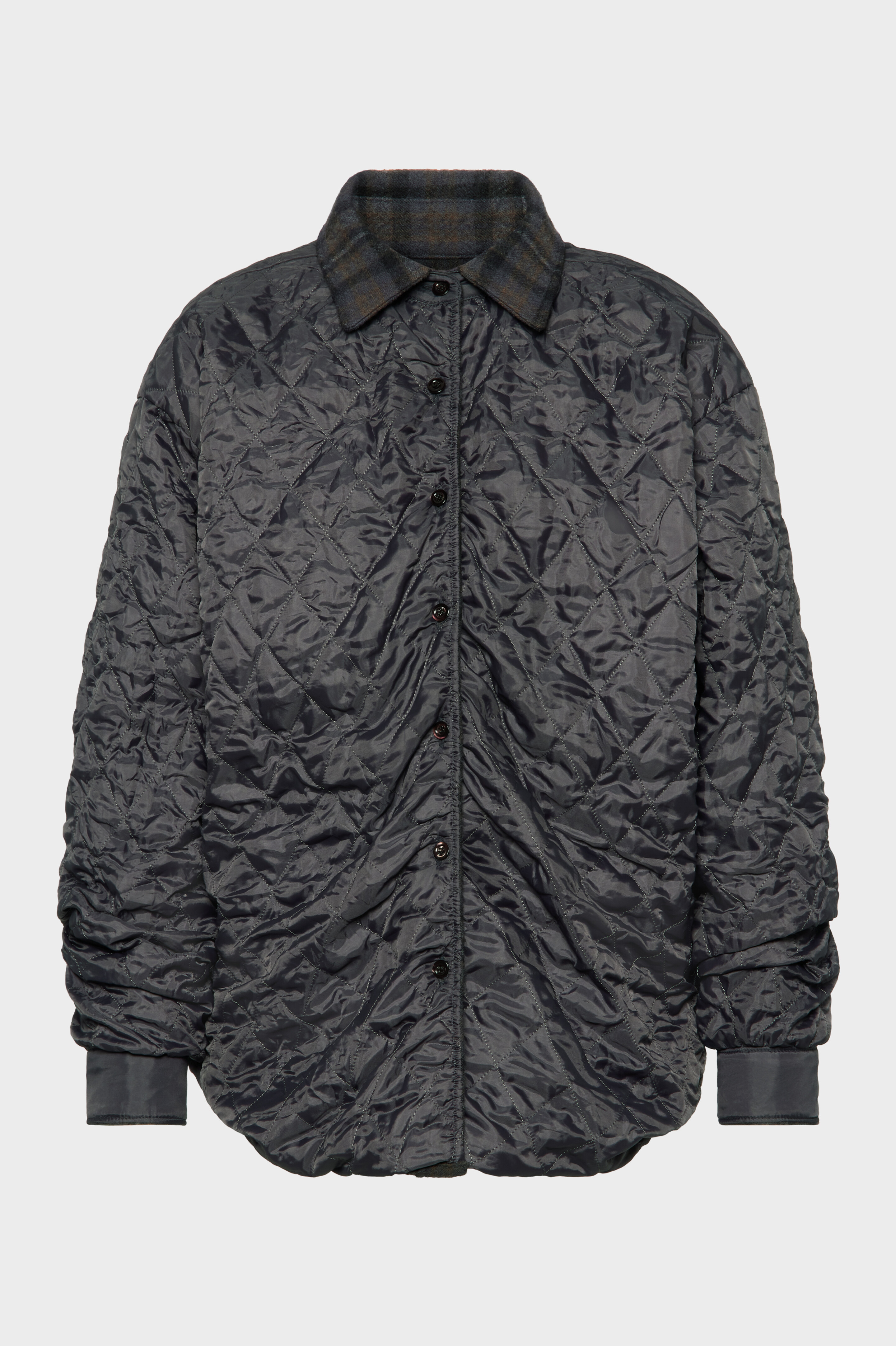 Women's Gray Wool Quilted Shirt-Jacket | Maison Margiela