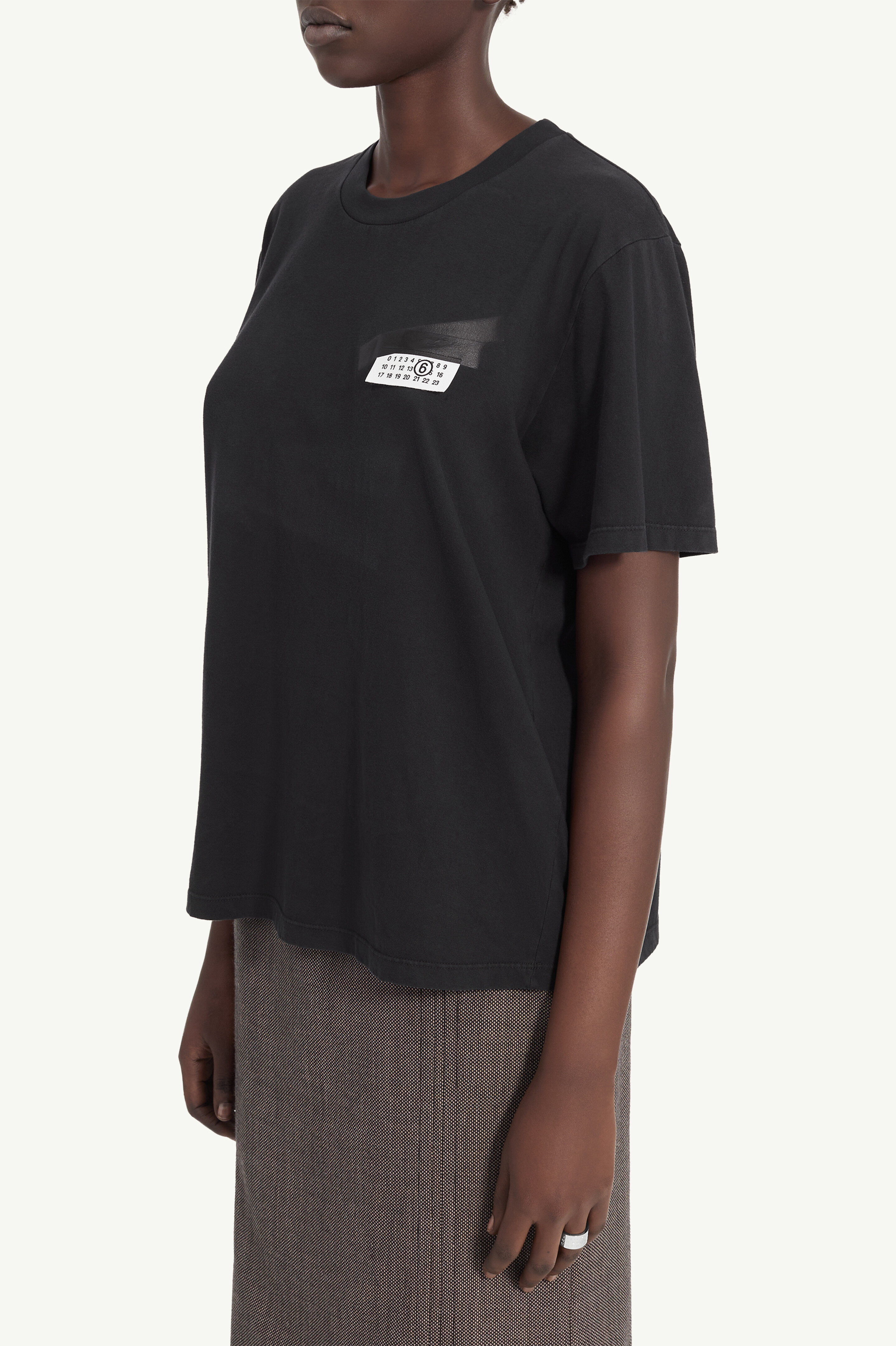 Taped label cotton T-shirt