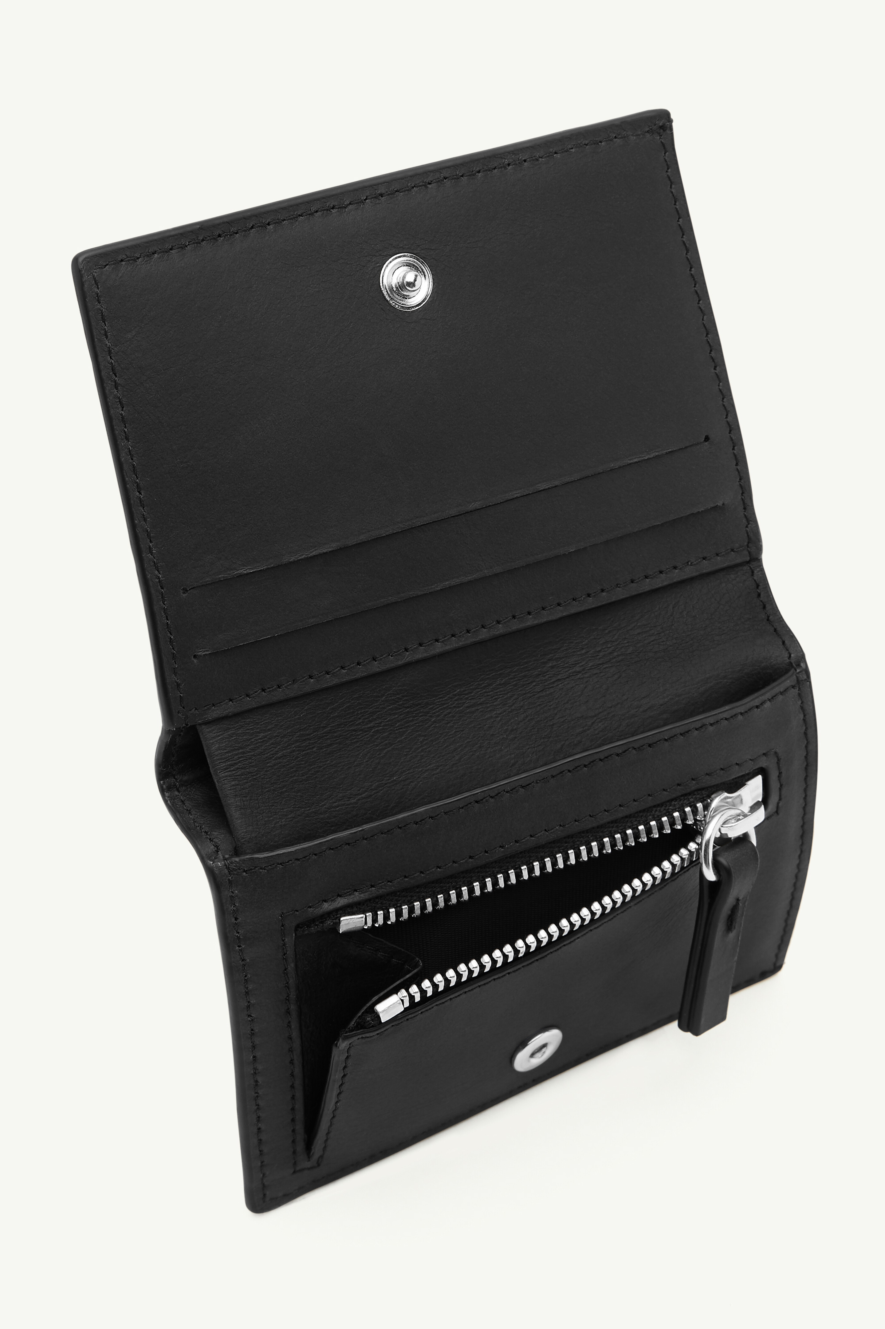 Black Leather Bifold Zip Wallet | Maison Margiela