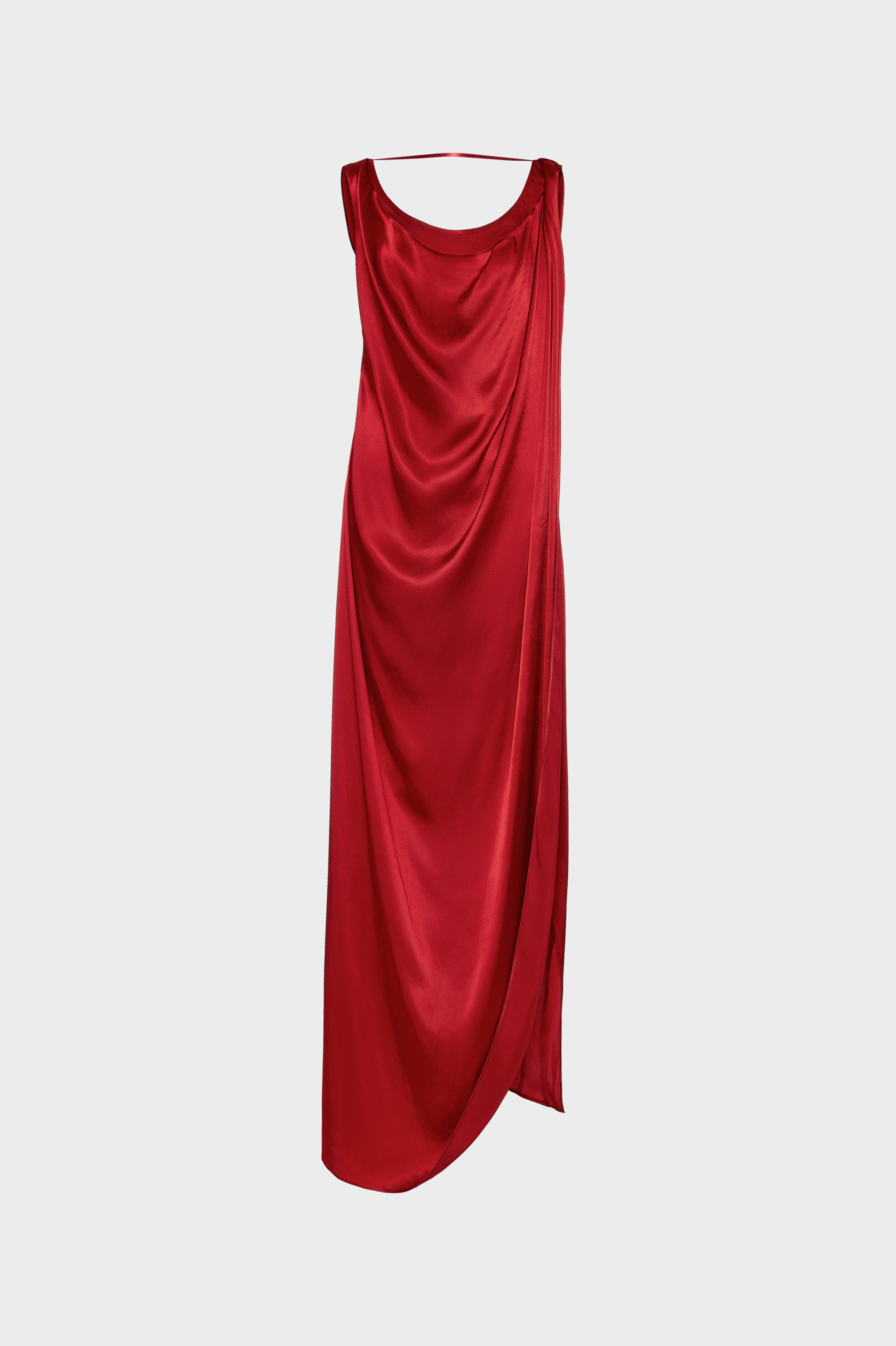 Satin Draped Maxi Dress