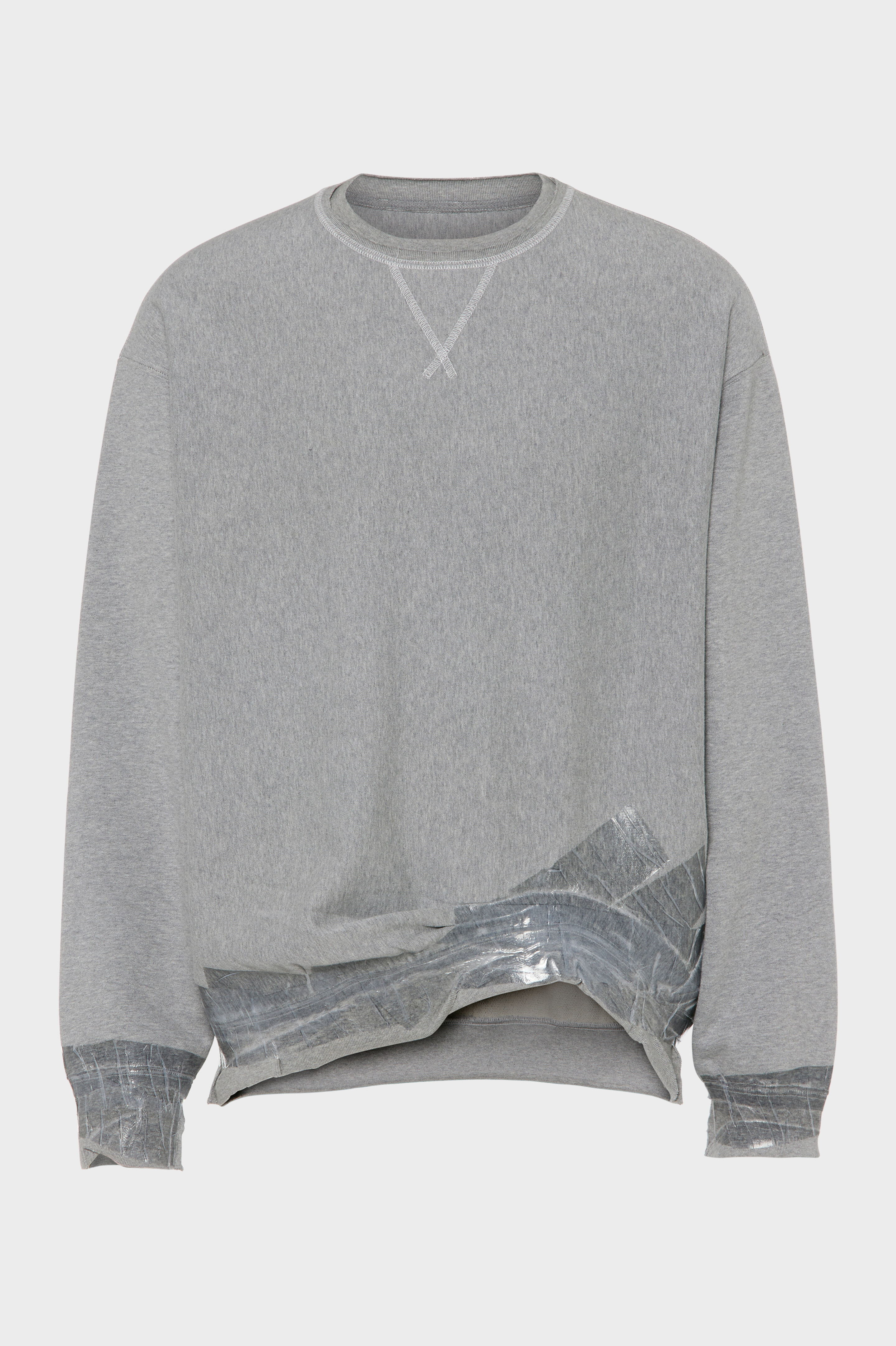 Grey Melange Taped Jersey Sweatshirt | Maison Margiela Official