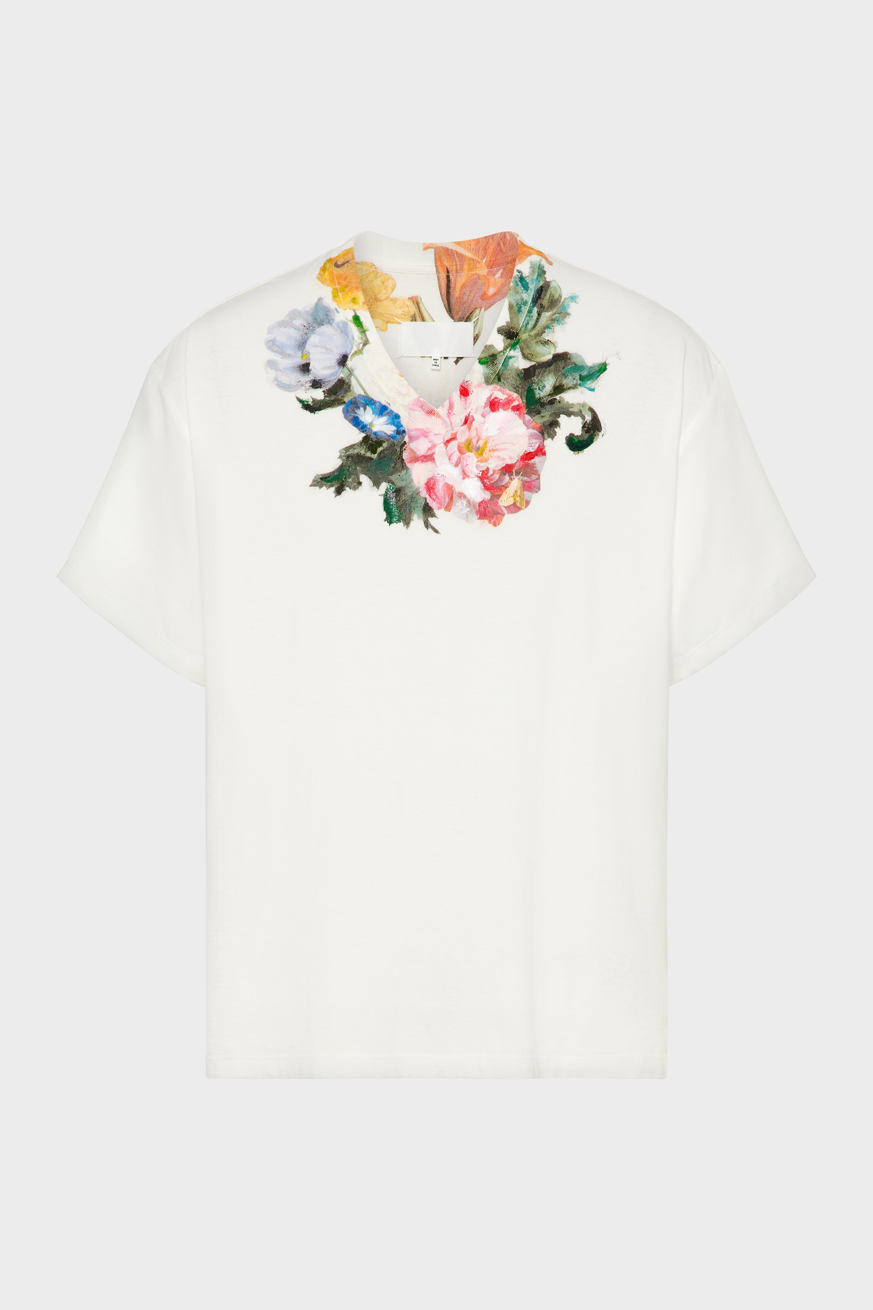 någonstans Flowers T-shIrt White Flower Print Jersey T-Shirt | Maison Margiela Official