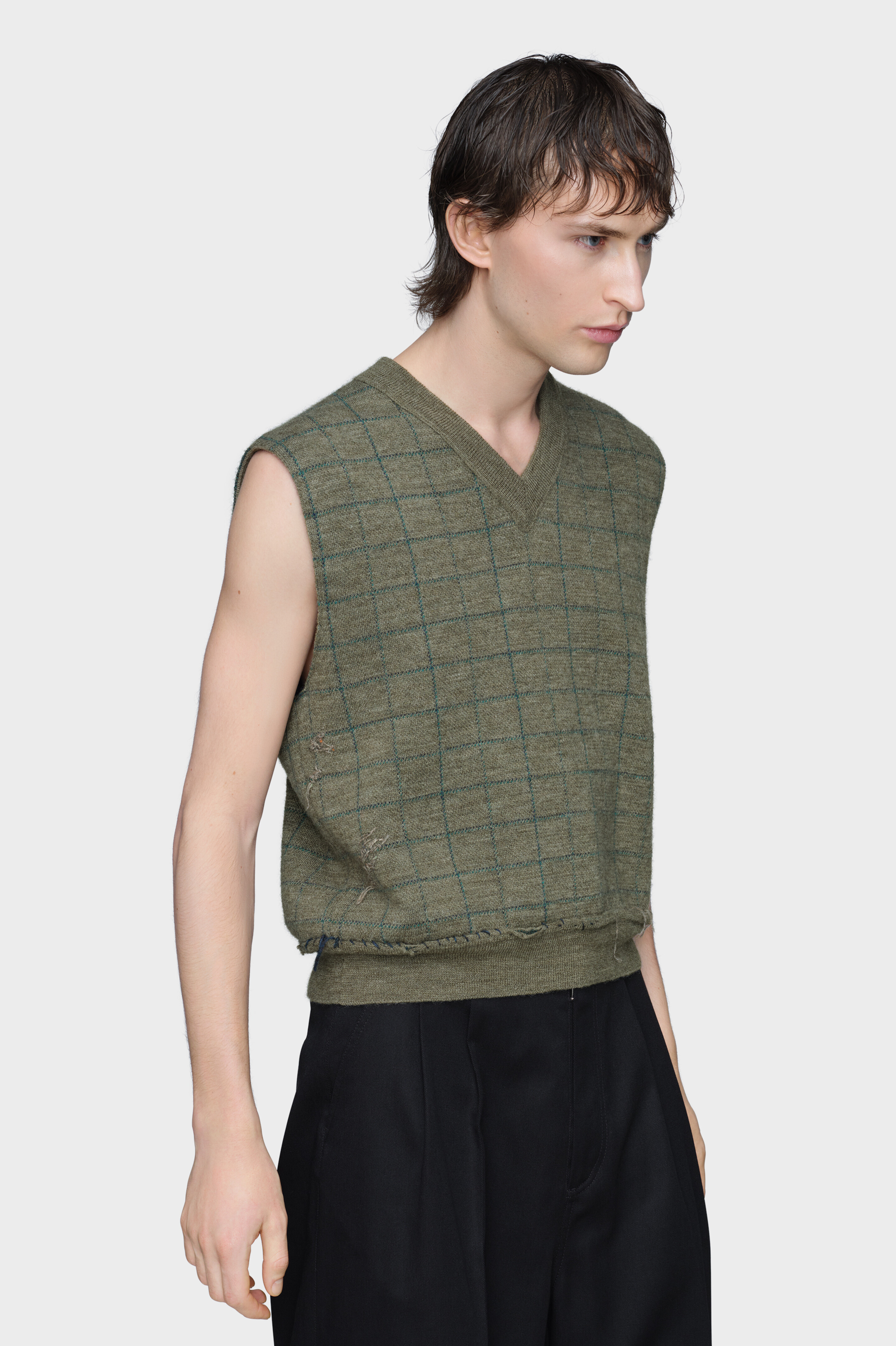 Men's Green Knit Vest | Maison Margiela Men's Green Knit Vest | Maison Margiela