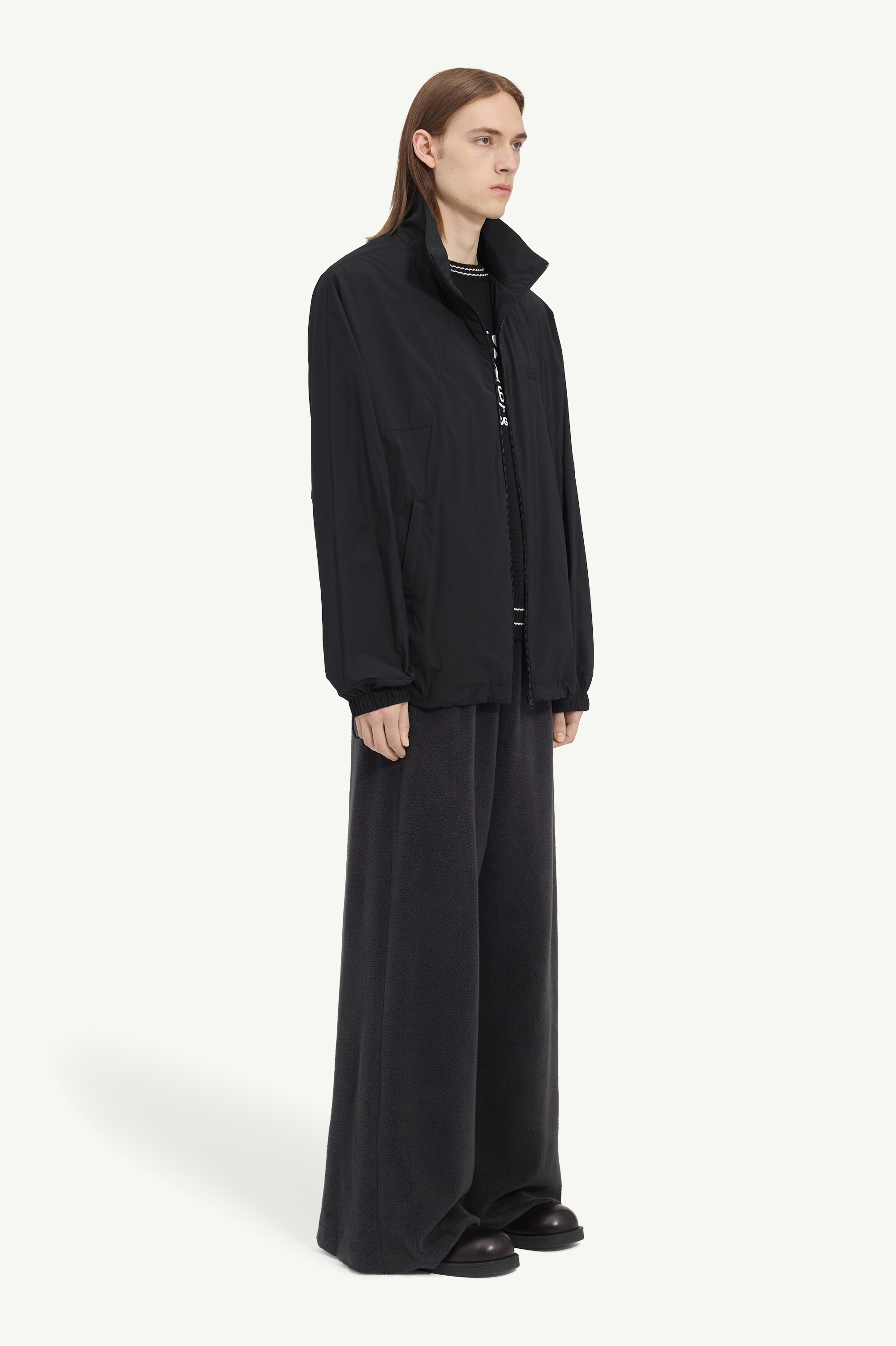 Black Nylon zip jacket | MM6 Official