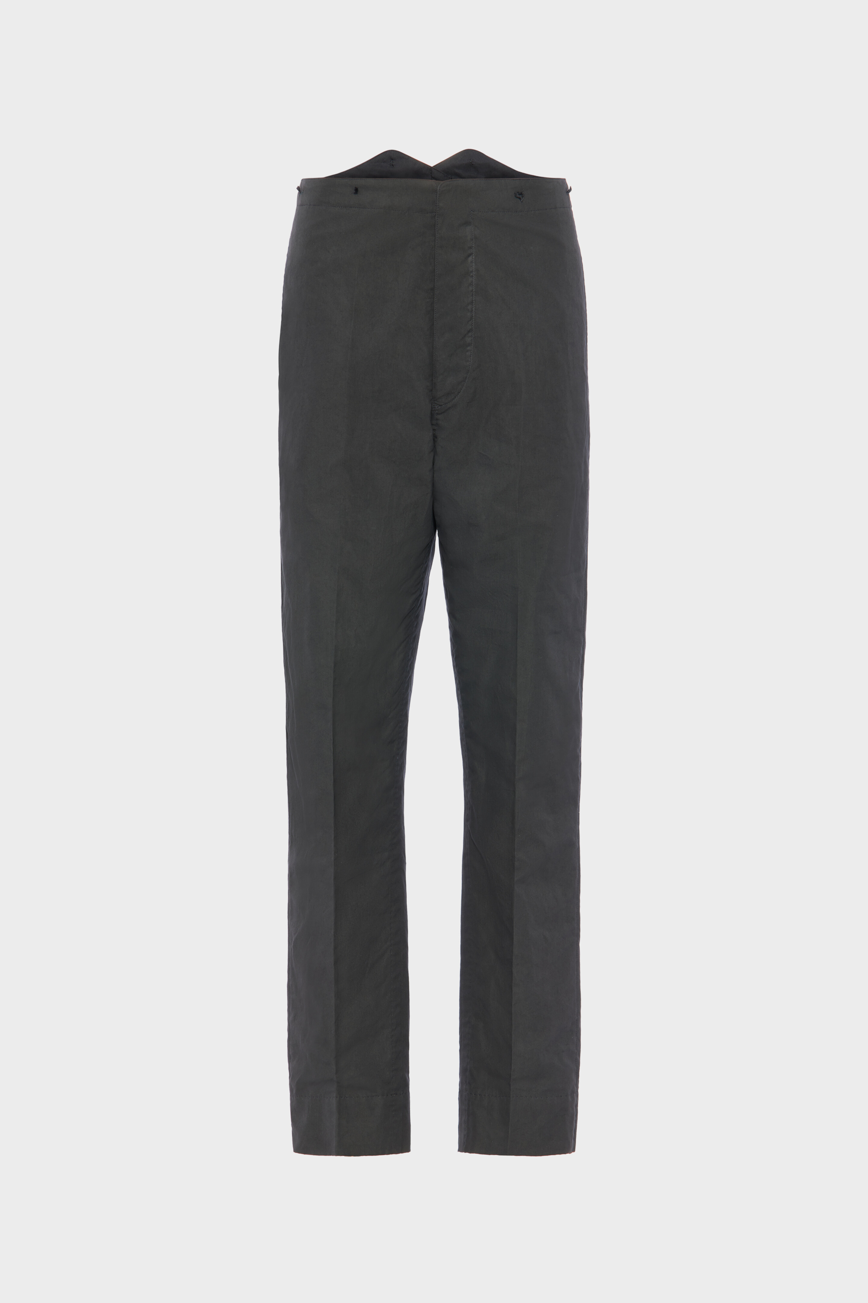 Dark grey Creased Cotton silk trousers | Maison Margiela Official